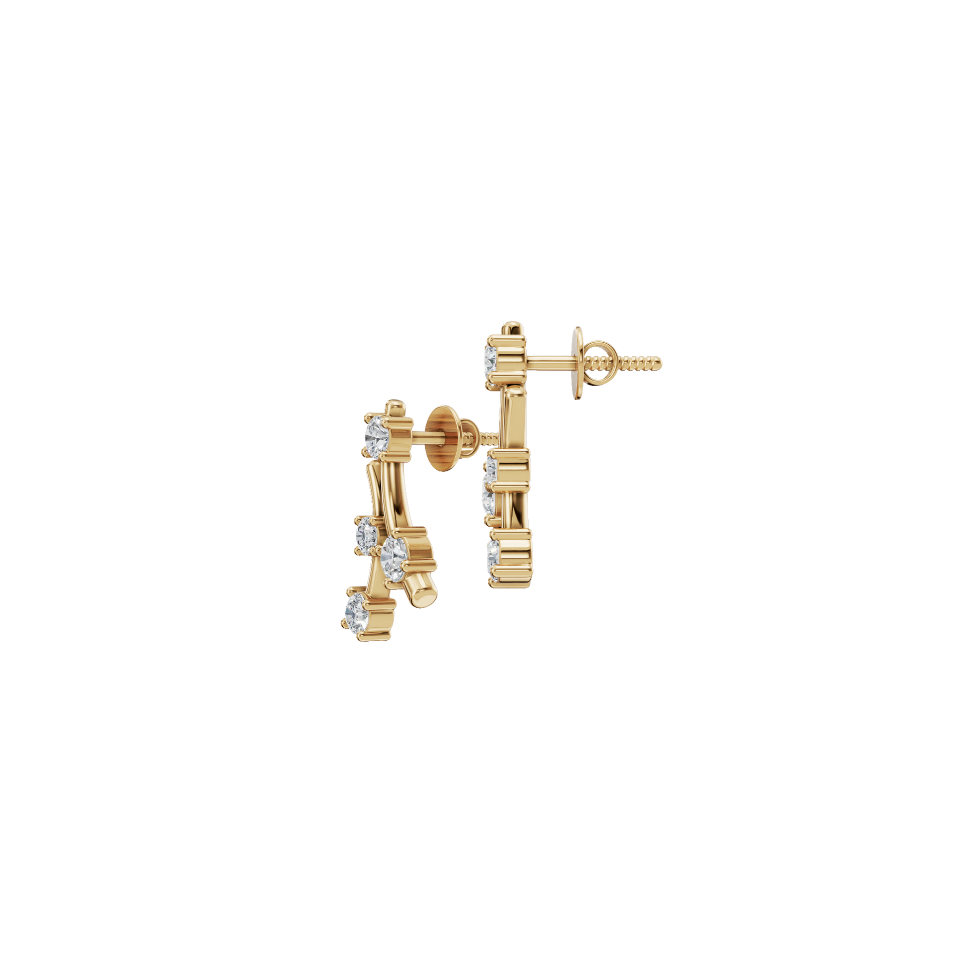Graceful Branch Lab Grown Diamond Stud Earrings