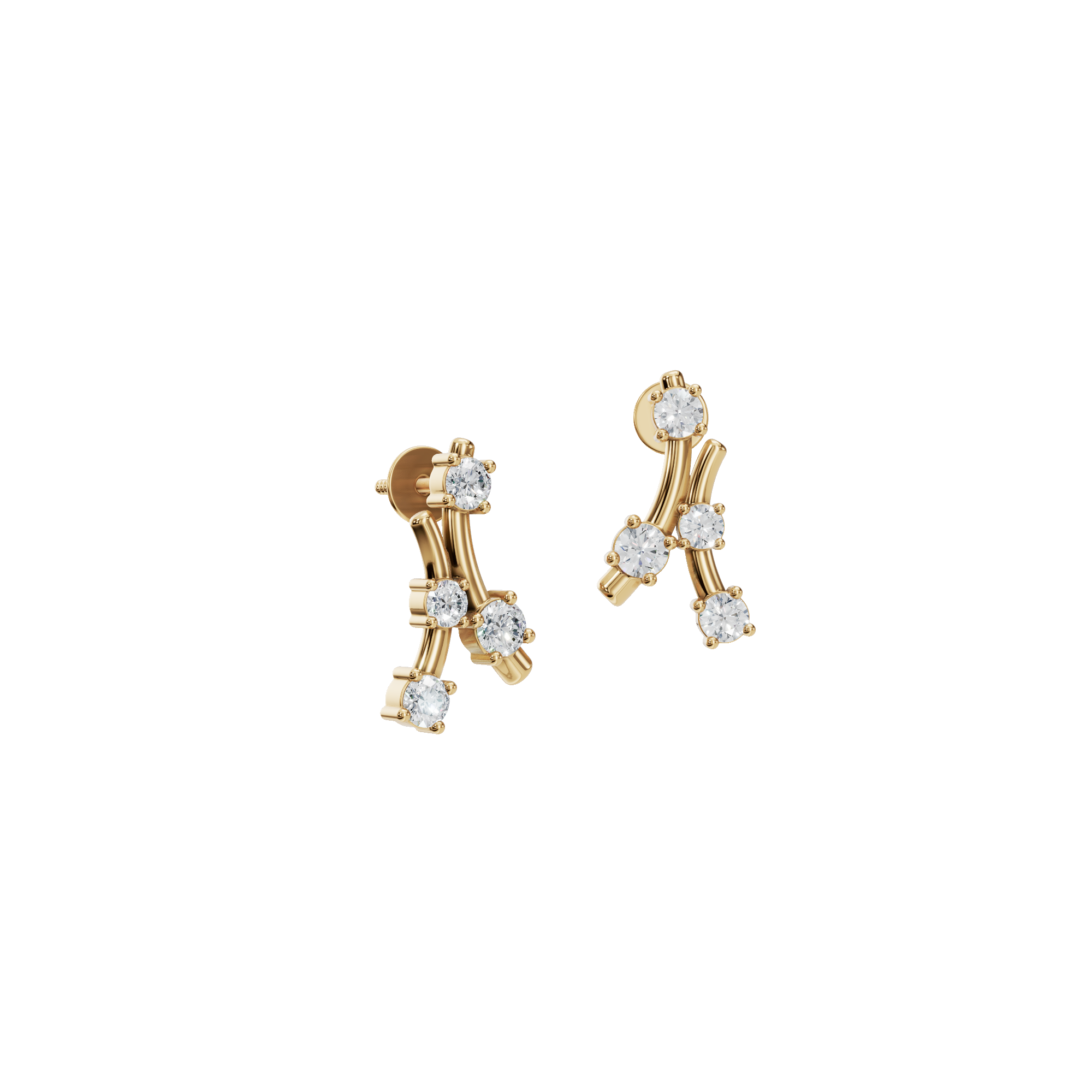 Graceful Branch Lab Grown Diamond Stud Earrings