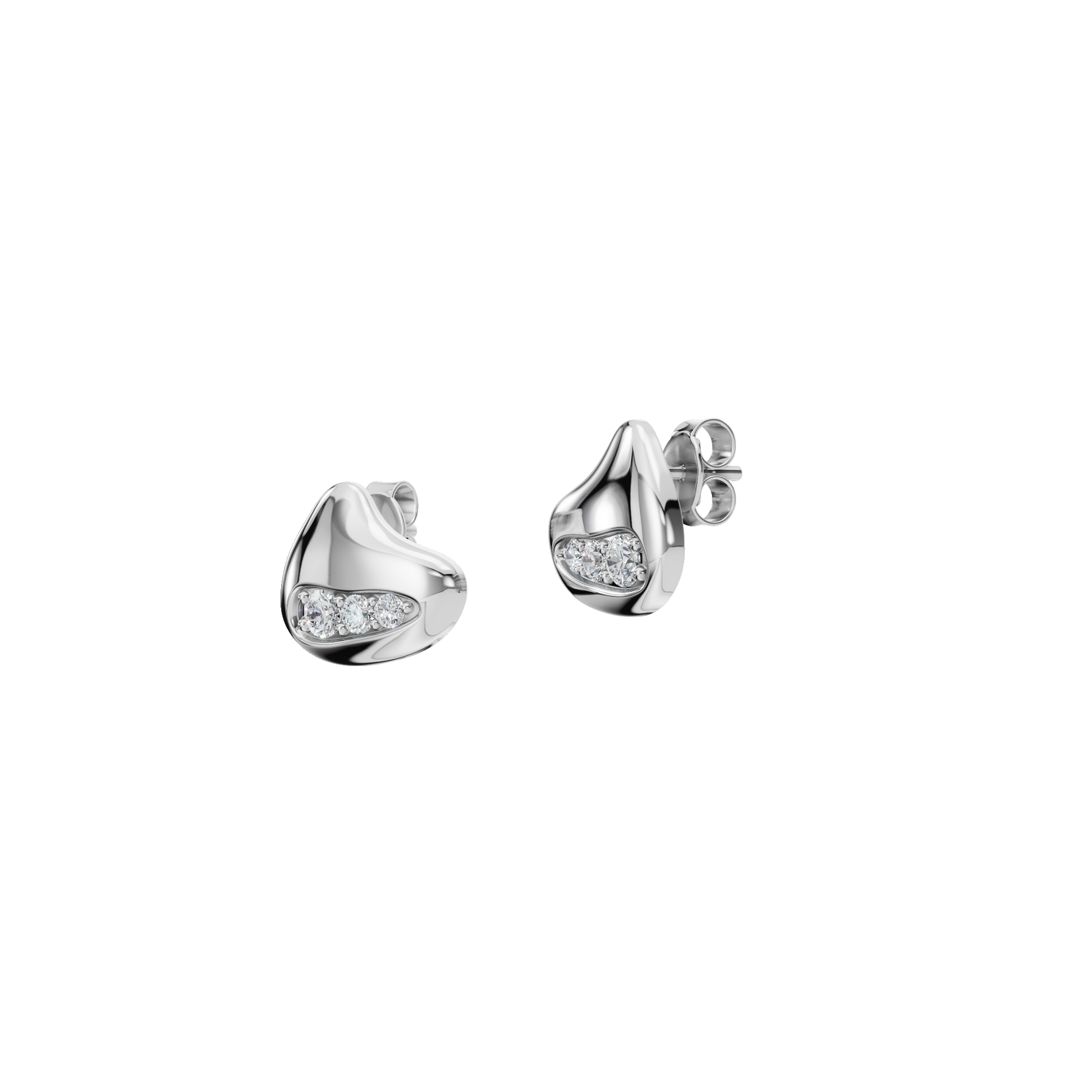 0.27 CTW Contemporary Diamond Stud Earrings – Elegant Design
