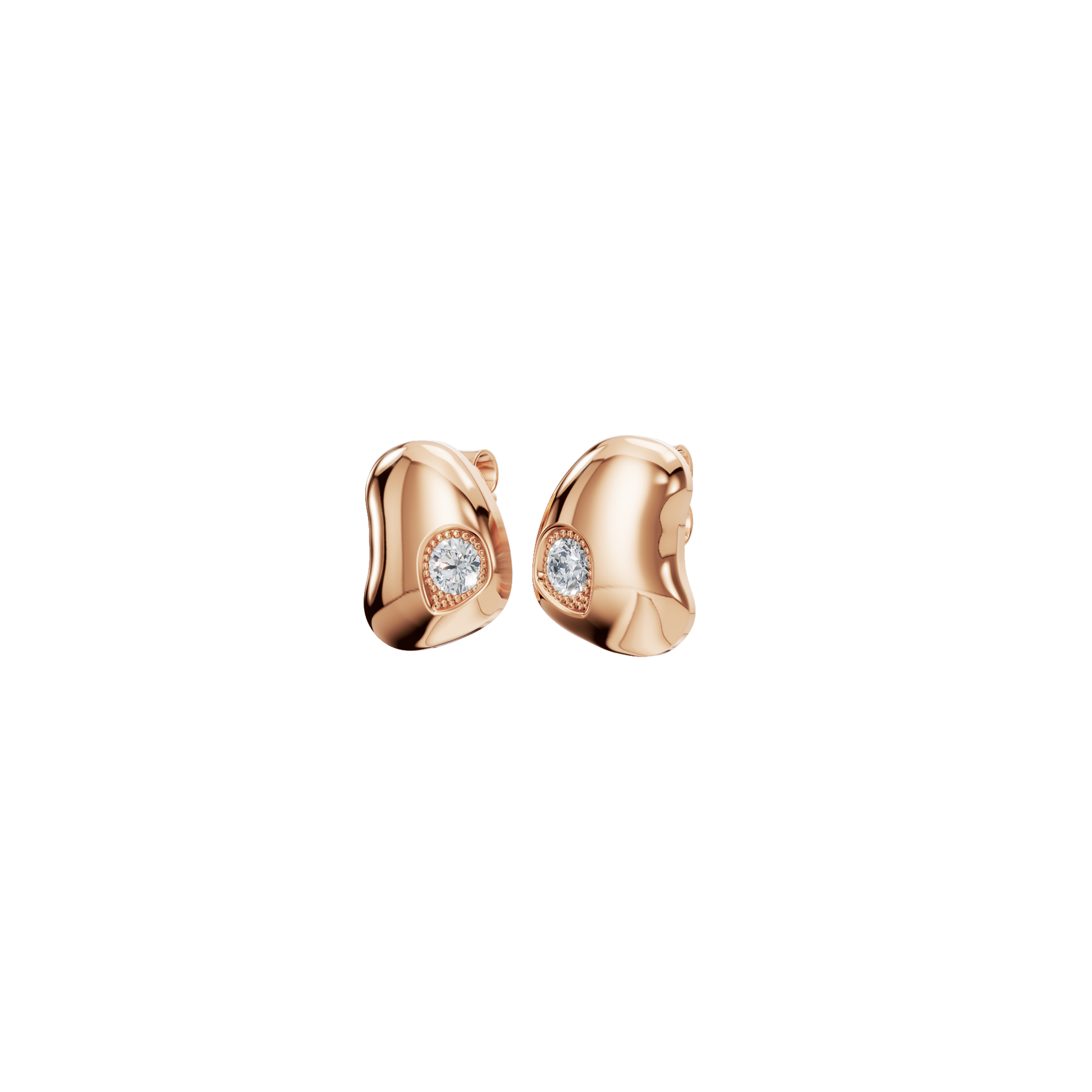 0.27 CTW Lab Grown Diamond Minimalist Stud Earrings – Soft Curve Design