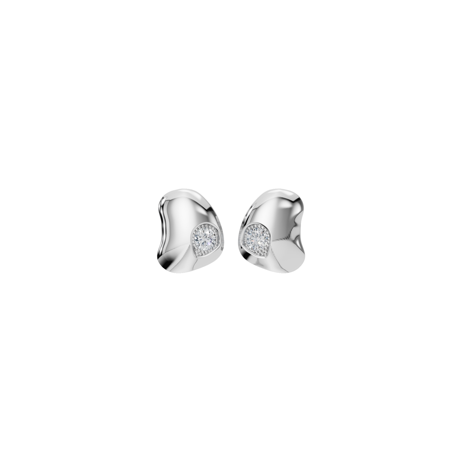 0.27 CTW Lab Grown Diamond Minimalist Stud Earrings – Soft Curve Design