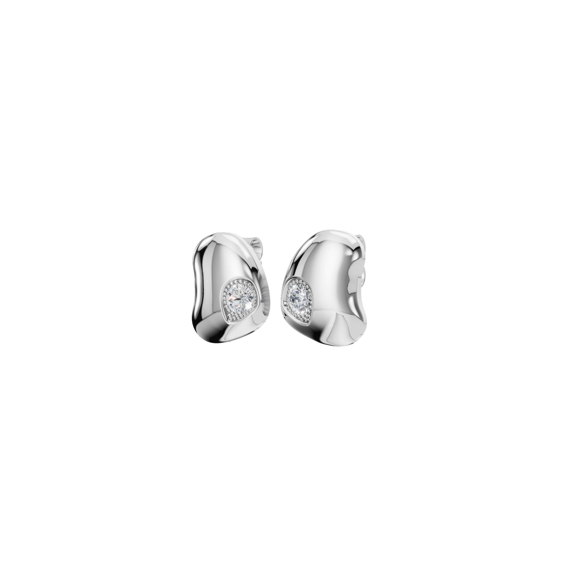 0.27 CTW Lab Grown Diamond Minimalist Stud Earrings – Soft Curve Design