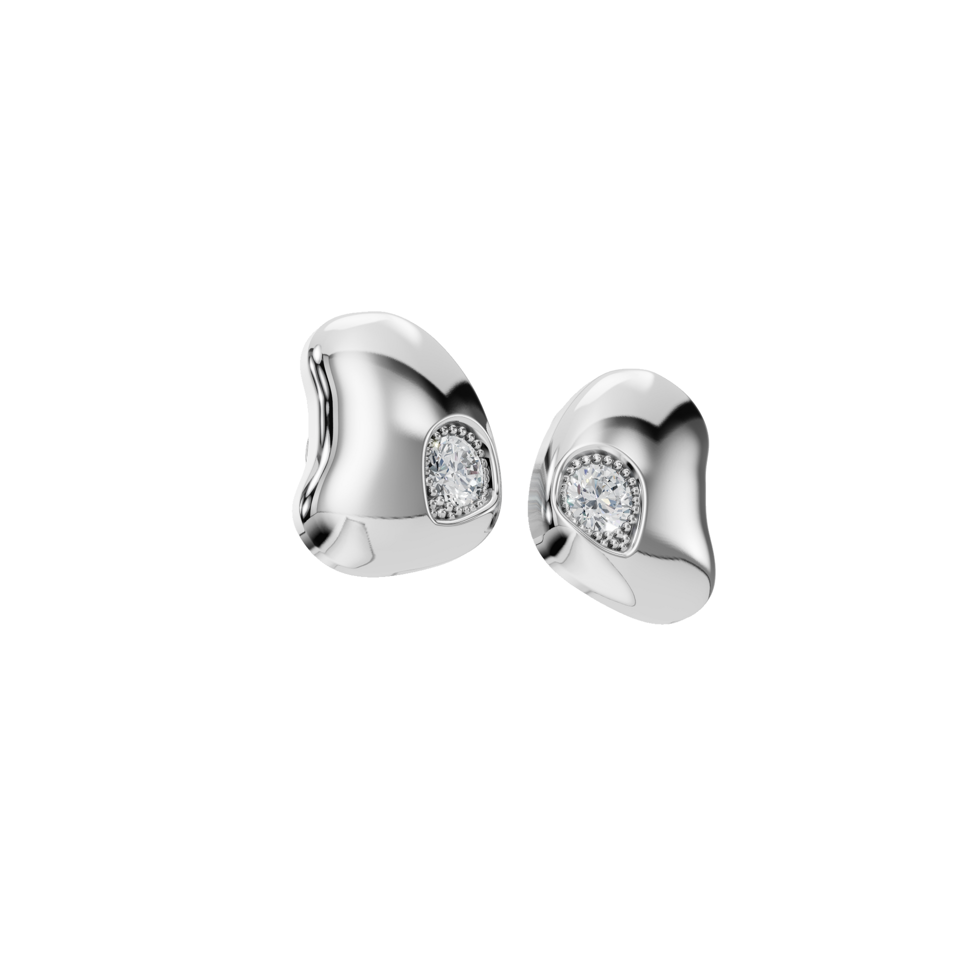 0.27 CTW Lab Grown Diamond Minimalist Stud Earrings – Soft Curve Design