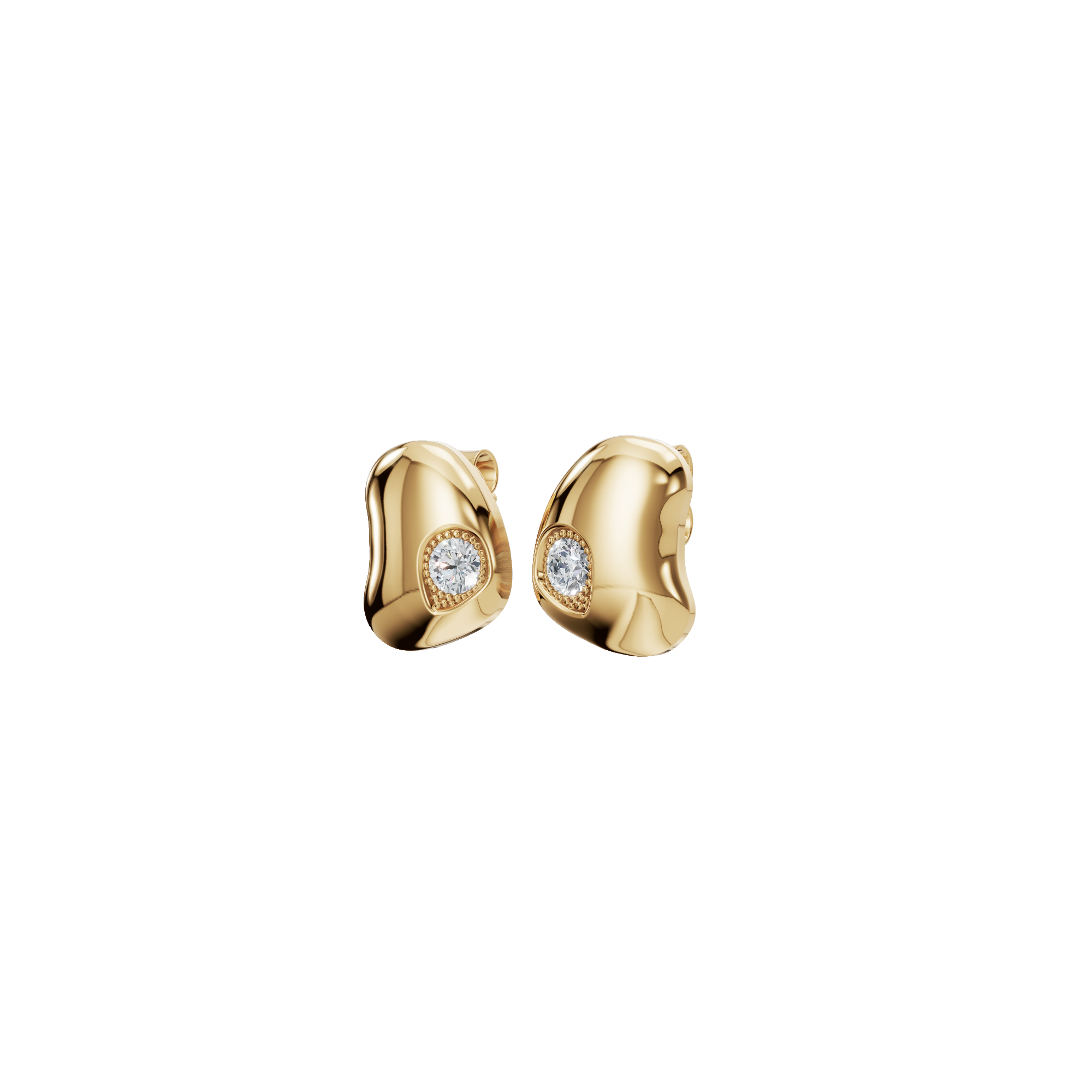 0.27 CTW Lab Grown Diamond Minimalist Stud Earrings – Soft Curve Design