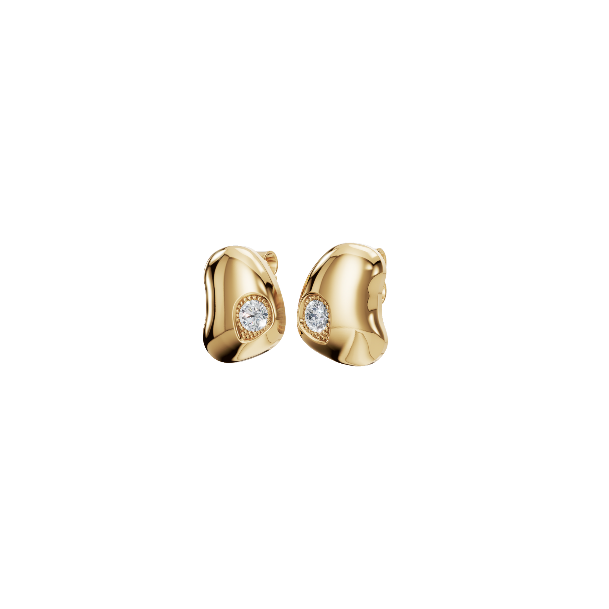 0.27 CTW Lab Grown Diamond Minimalist Stud Earrings – Soft Curve Design