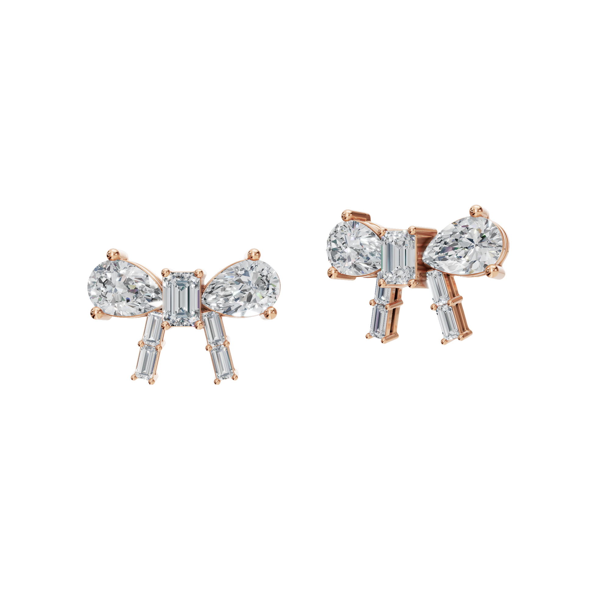 Aesthetic Bow Glow Lab Grown Diamond Stud Earrings