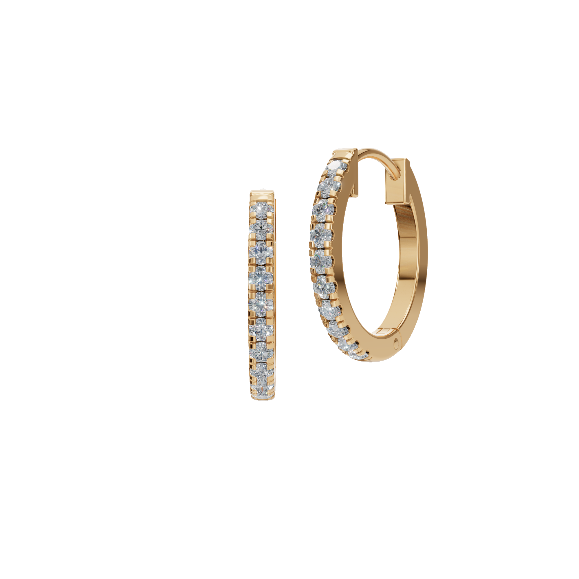 0.36 CTW Round Diamond Huggie Hoop Earrings – Sleek Gold Modern Design