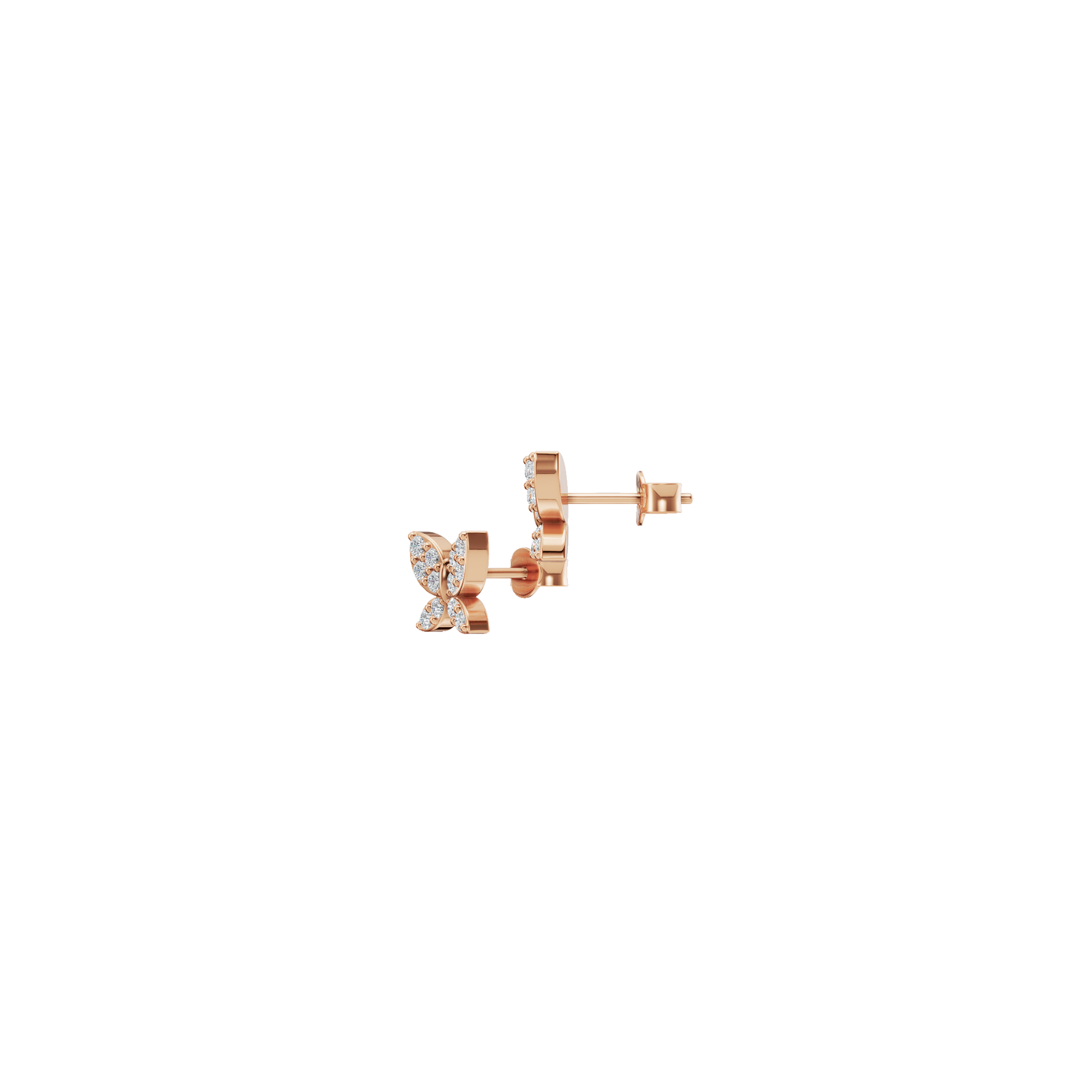 Delicate Lab Grown Diamond Butterfly Stud Earrings