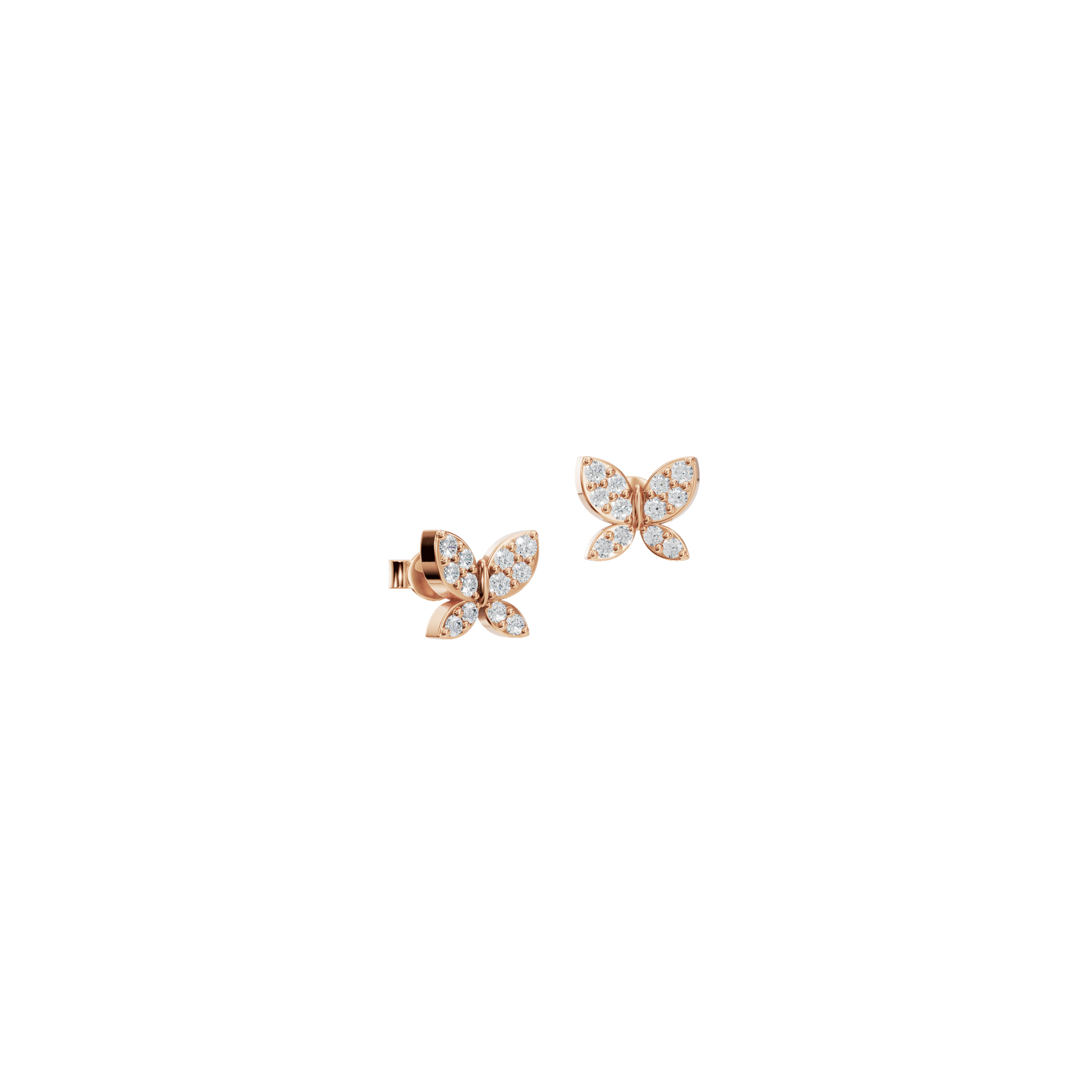 Delicate Lab Grown Diamond Butterfly Stud Earrings