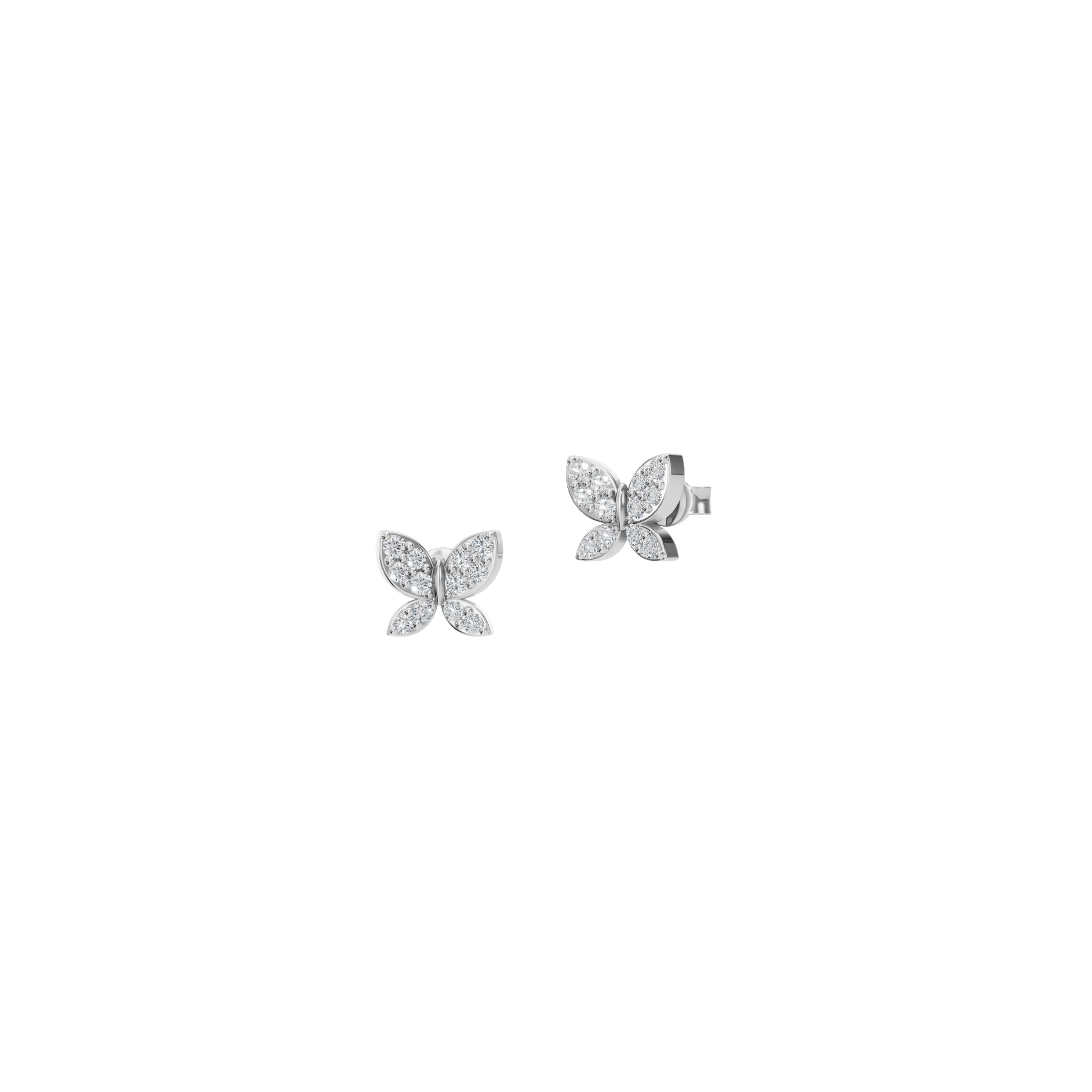 Delicate Lab Grown Diamond Butterfly Stud Earrings