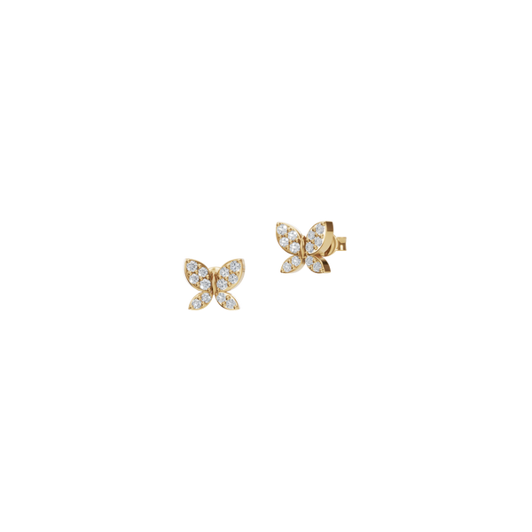 Lab Grown Diamond Butterfly Stud Earrings | Dainty Gold Butterfly Earrings
