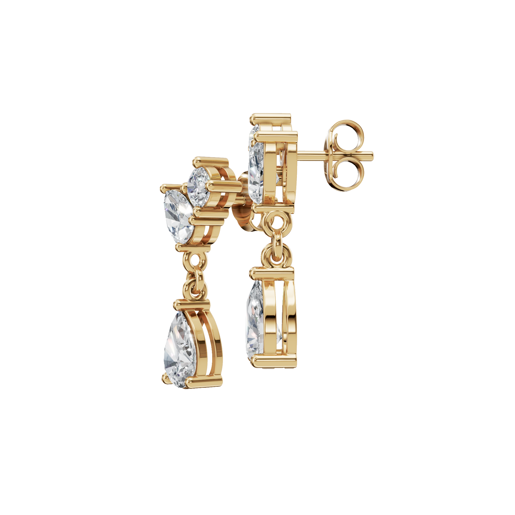 Pear Diamond Drop Earrings for Women