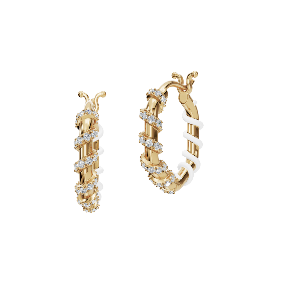Minimalist Lab Grown Diamond Bezel Set Twisted Hoop Earrings