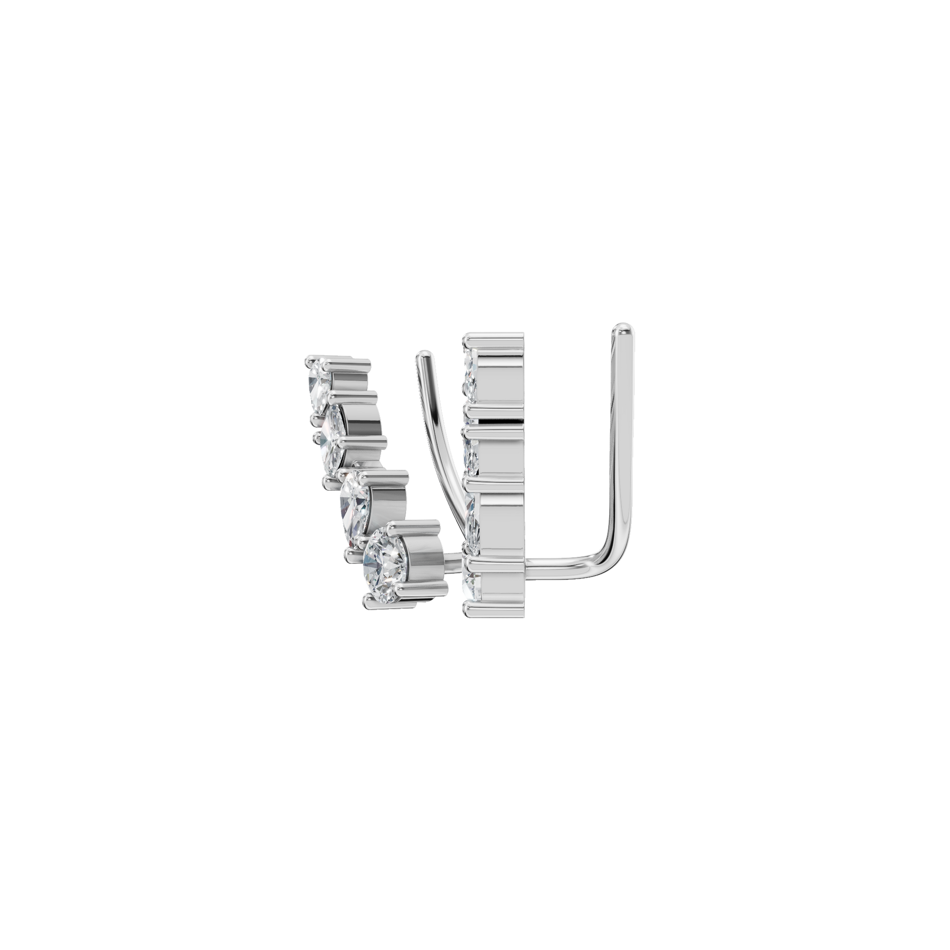 1.16 CTW Lab Grown Diamond Climber Earrings | Pear Marquise & Round Diamond Ear Crawlers