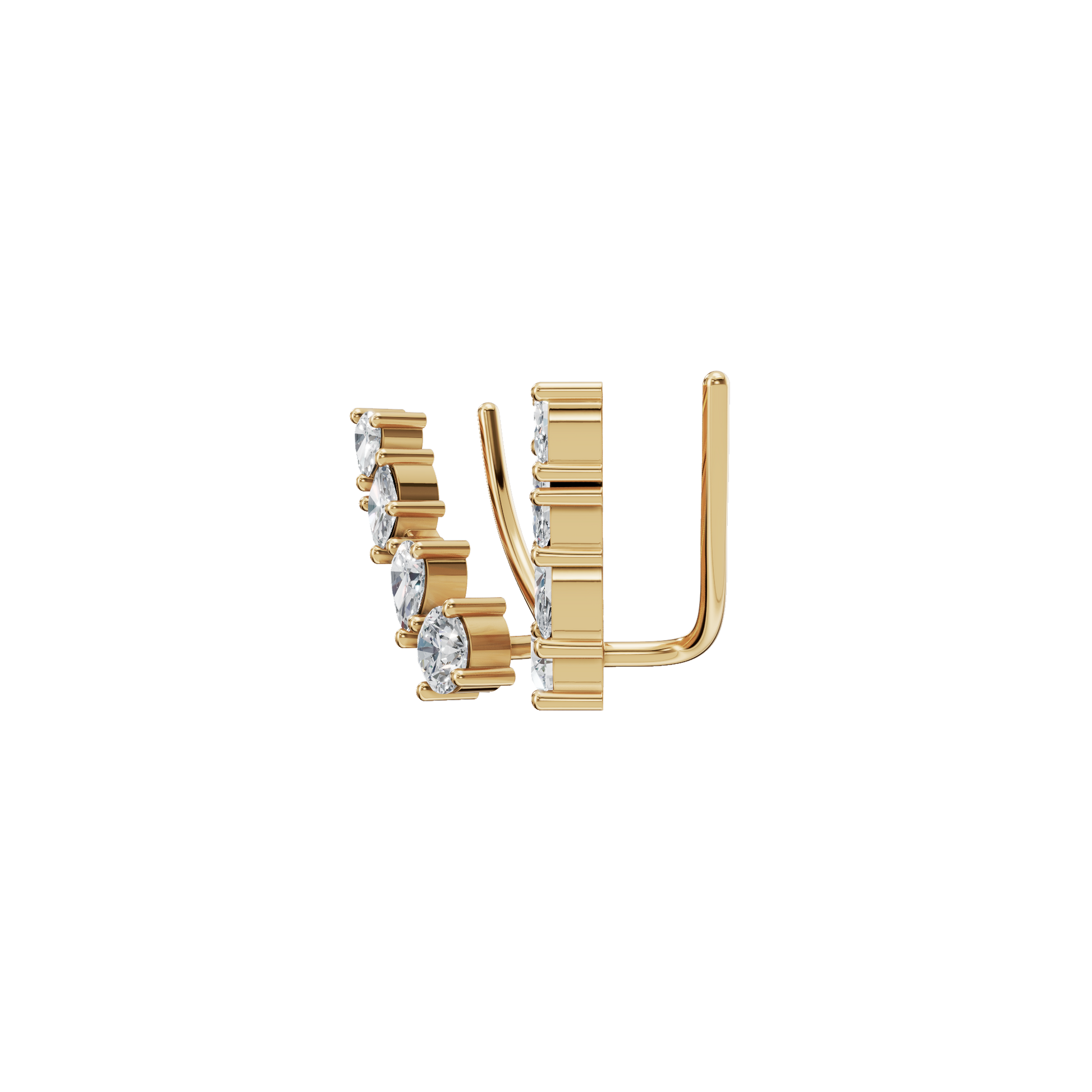 1.16 CTW Lab Grown Diamond Climber Earrings | Pear Marquise & Round Diamond Ear Crawlers