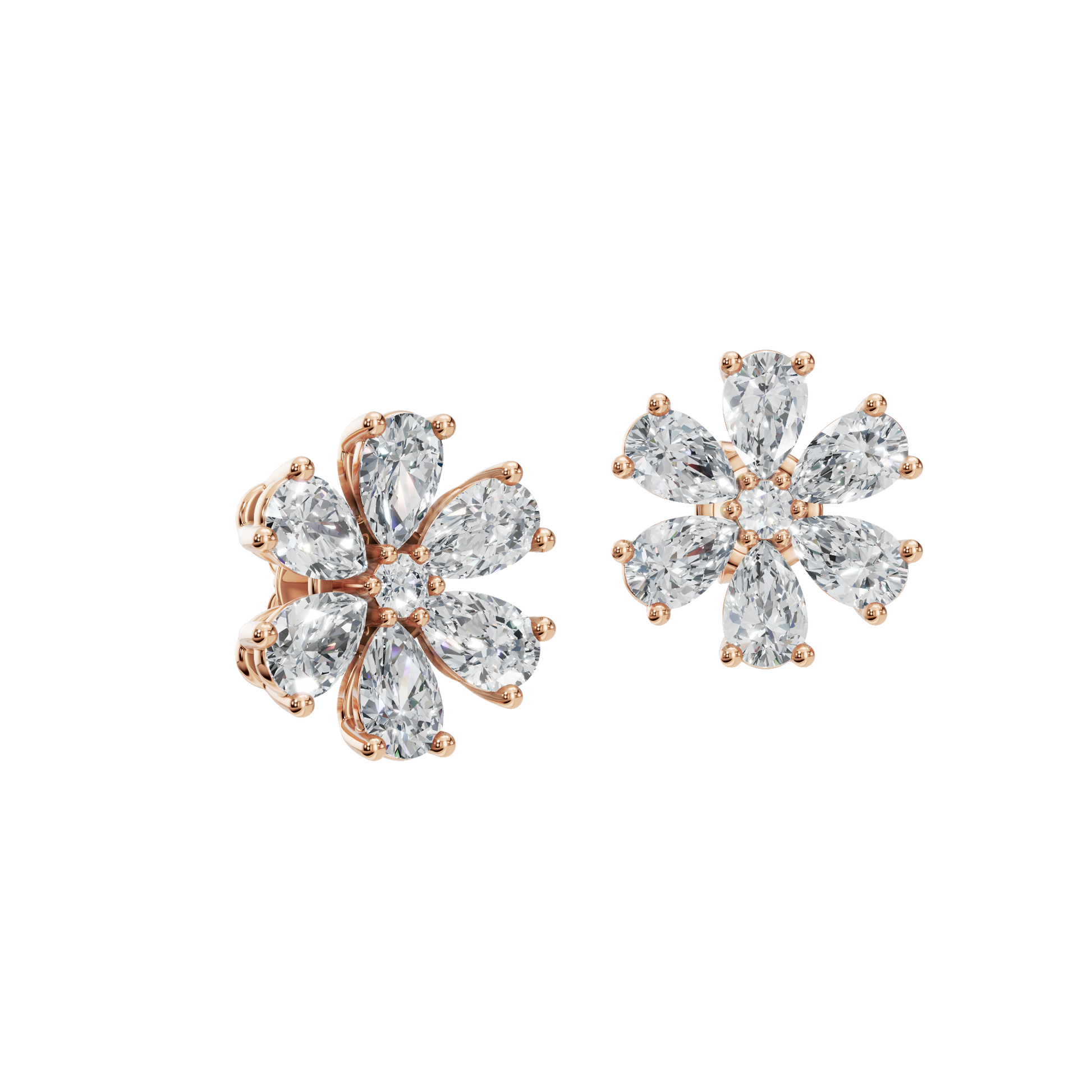 Petal Bloom Lab Grown Diamond Flower Earrings – Party Jewelry