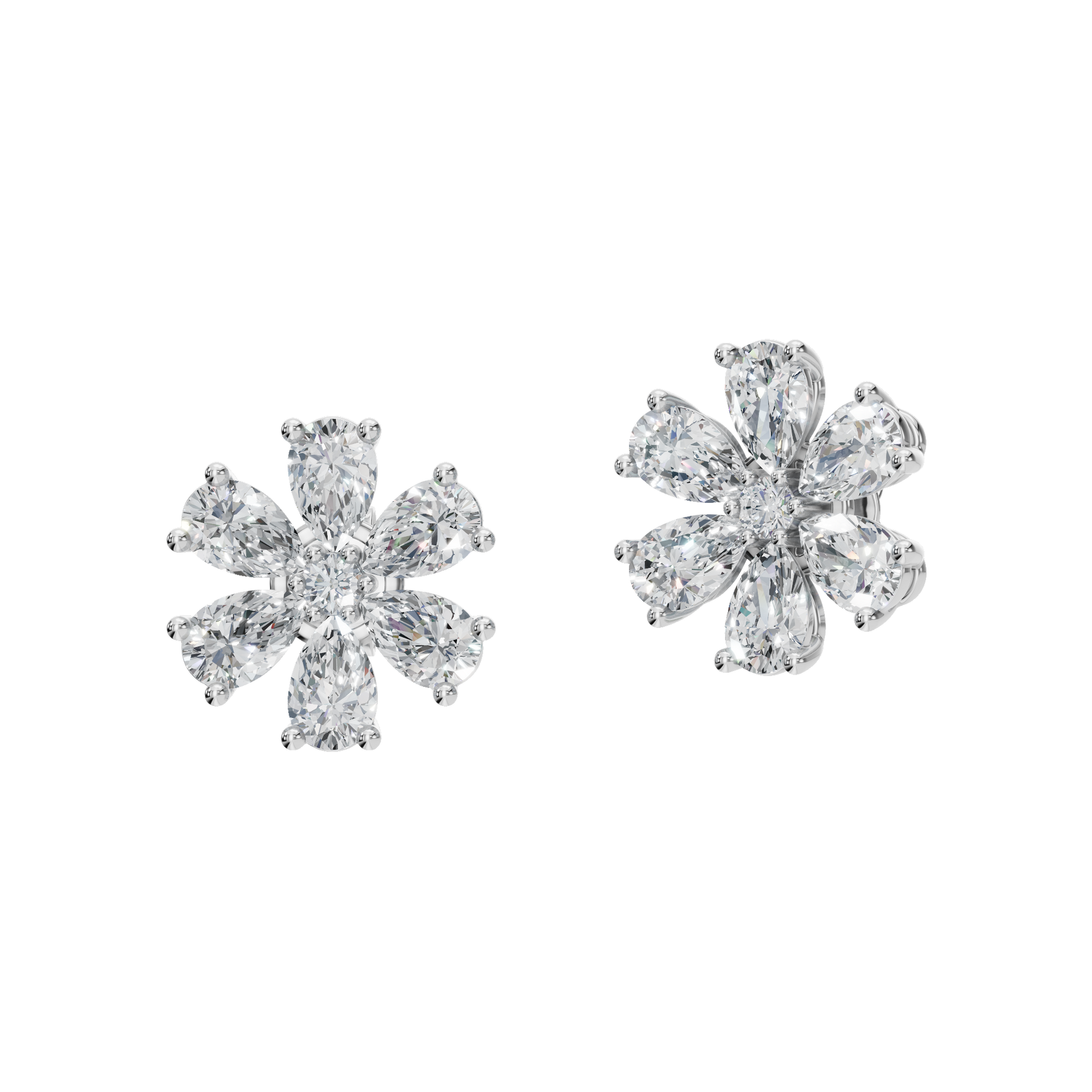 Petal Bloom Lab Grown Diamond Flower Earrings – Party Jewelry