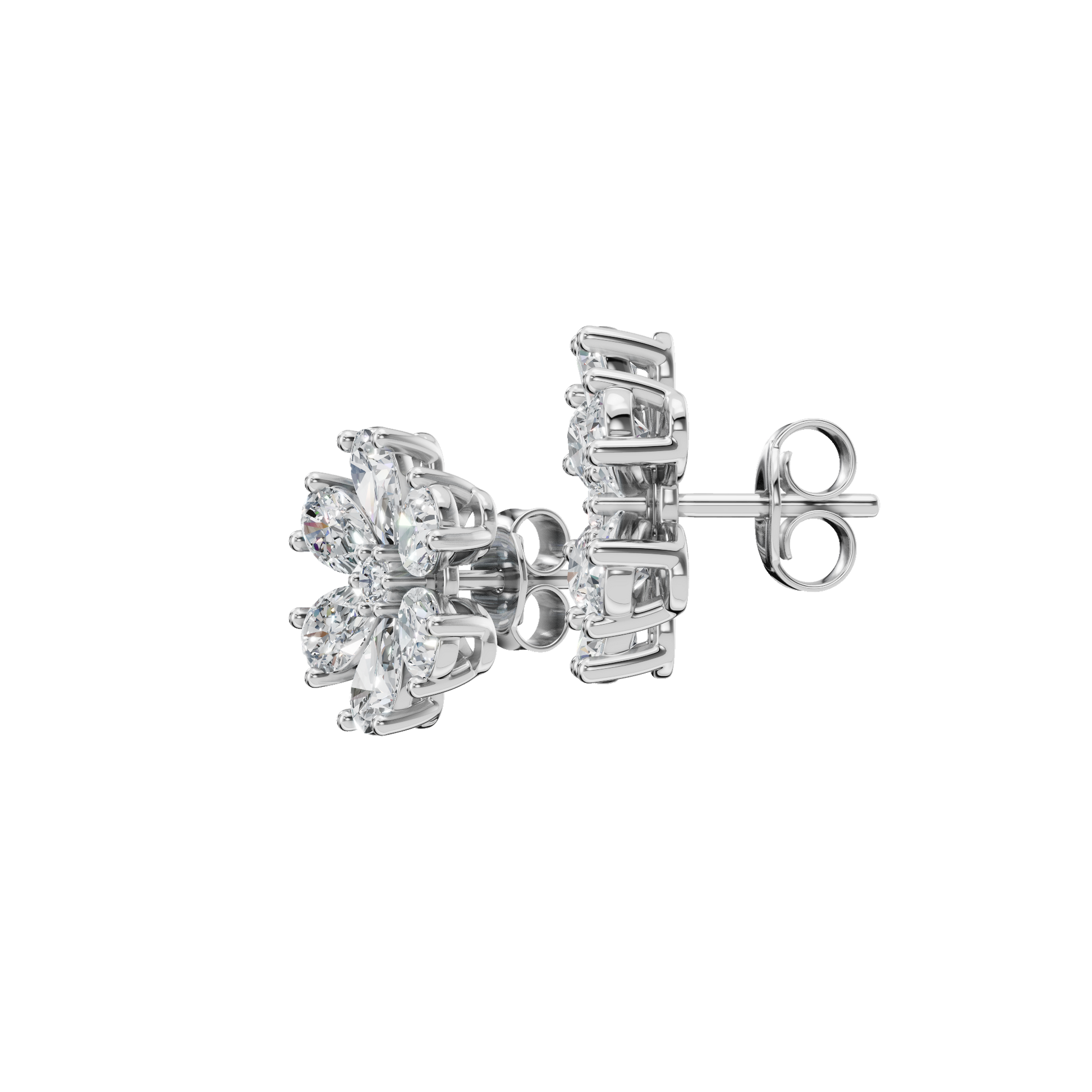 Petal Bloom Lab Grown Diamond Flower Earrings – Party Jewelry