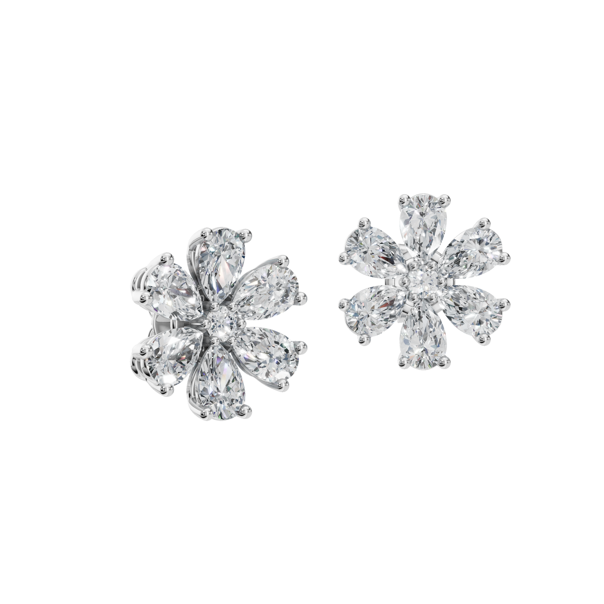 Petal Bloom Lab Grown Diamond Flower Earrings – Party Jewelry