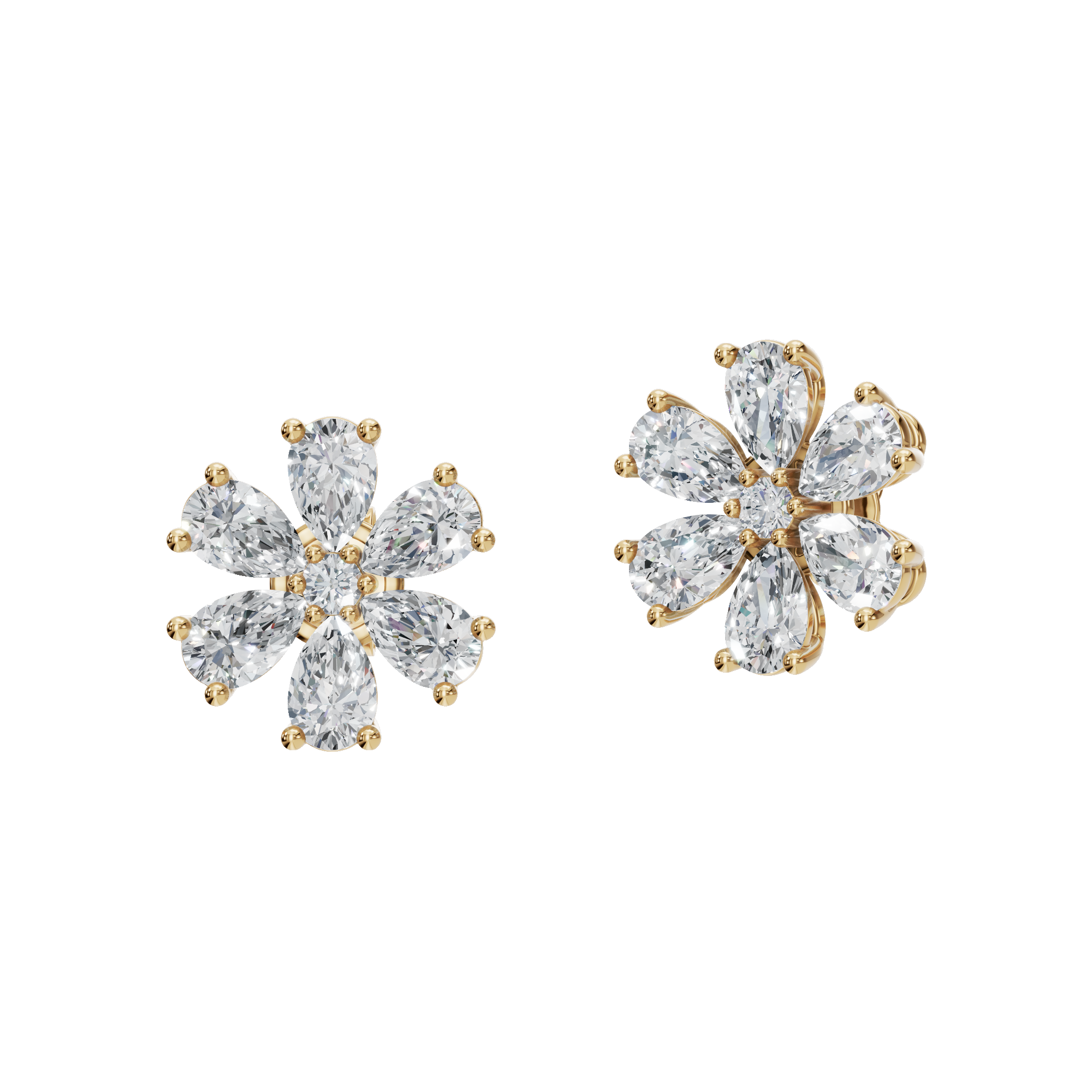 Petal Bloom Lab Grown Diamond Flower Earrings – Party Jewelry