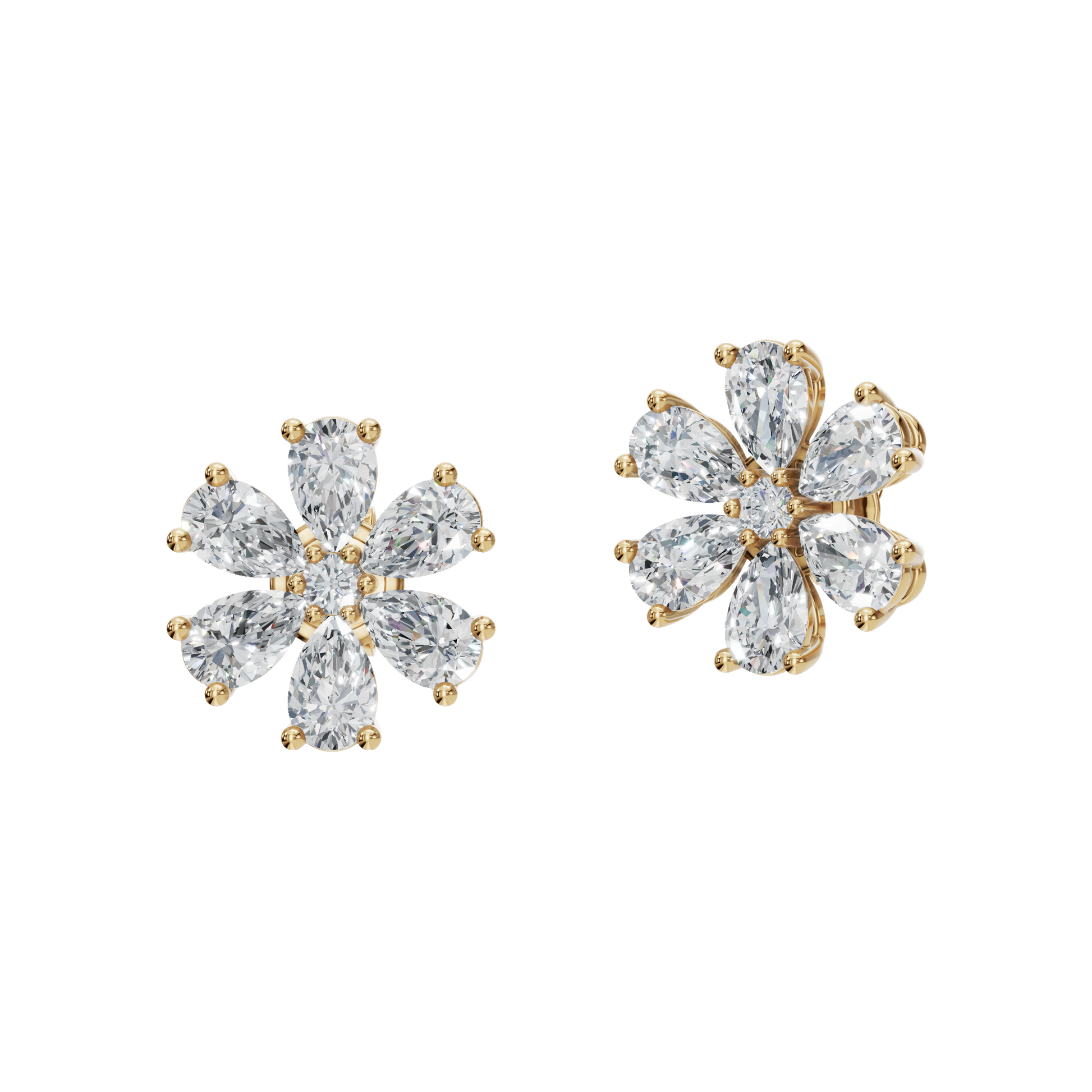 Petal Bloom Lab Grown Diamond Flower Earrings – Party Jewelry