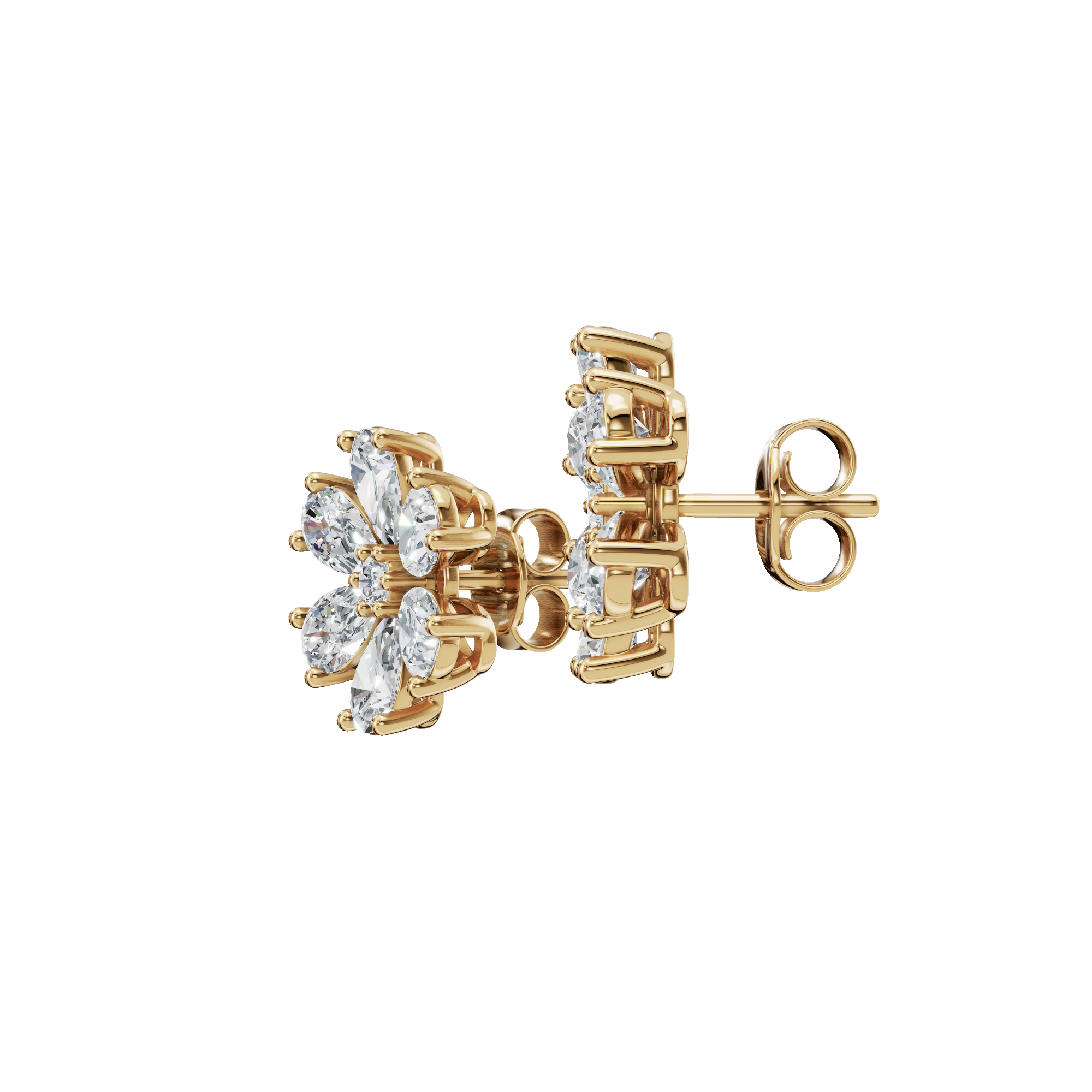 Petal Bloom Lab Grown Diamond Flower Earrings – Party Jewelry