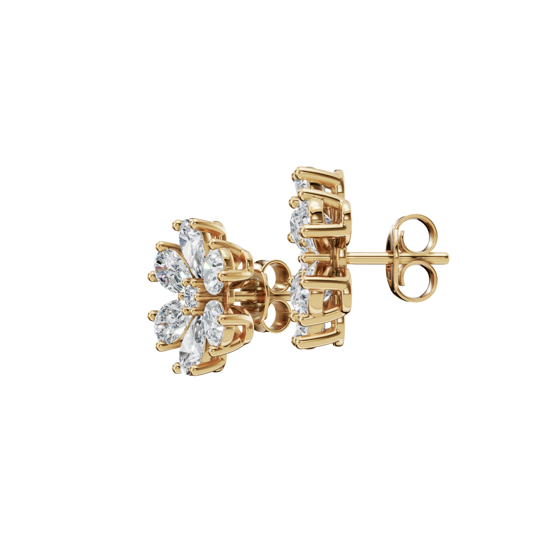 Petal Bloom Lab Grown Diamond Flower Earrings – Party Jewelry