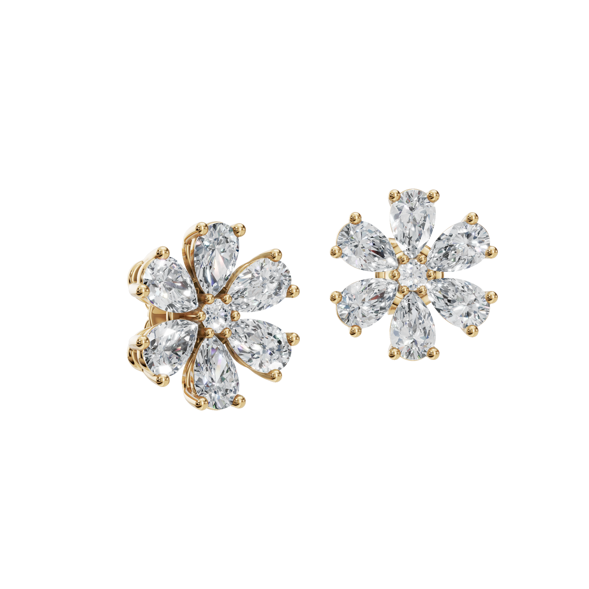 Petal Bloom Lab Grown Diamond Flower Earrings – Party Jewelry