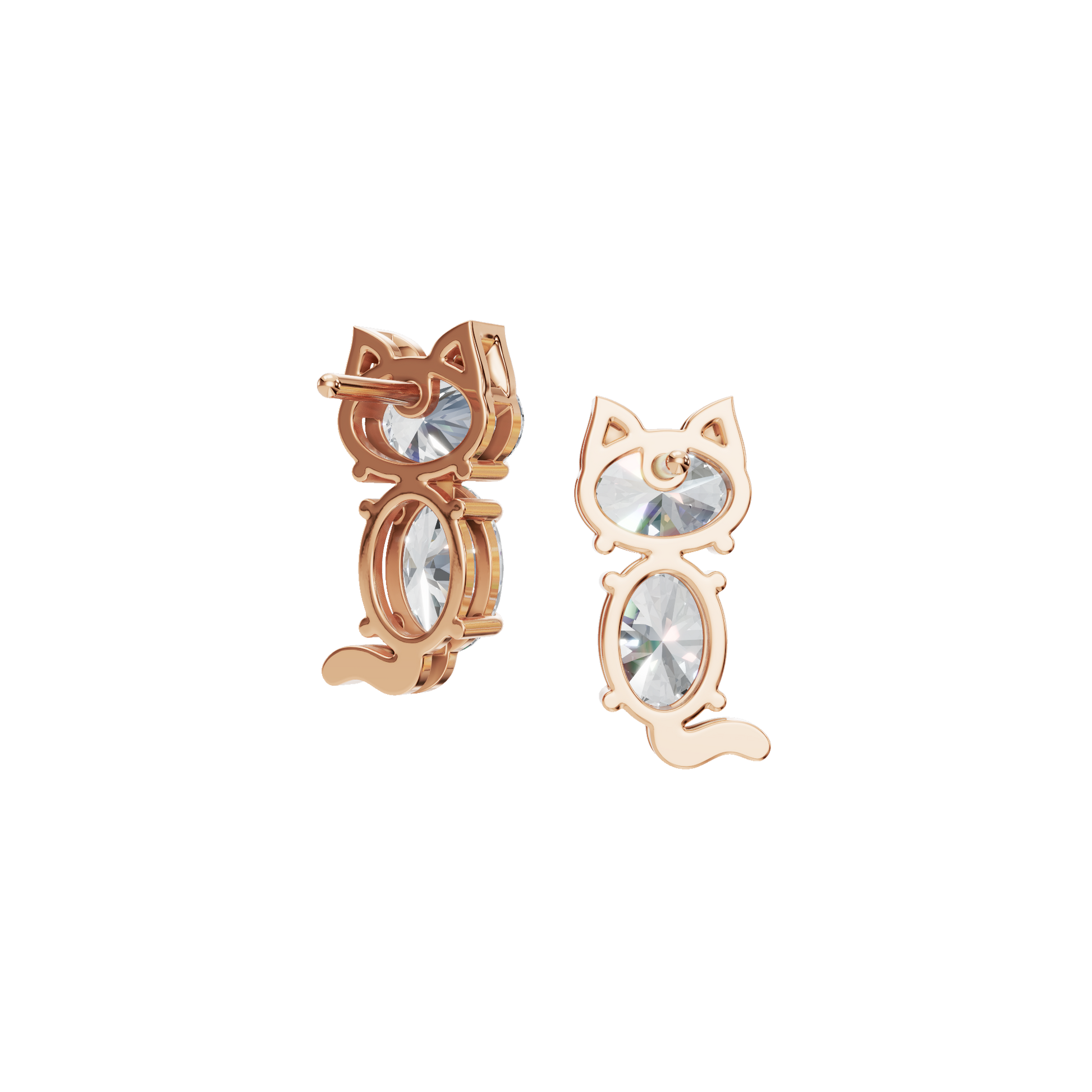 Celestial Cat Charm Lab Grown Diamond Studs