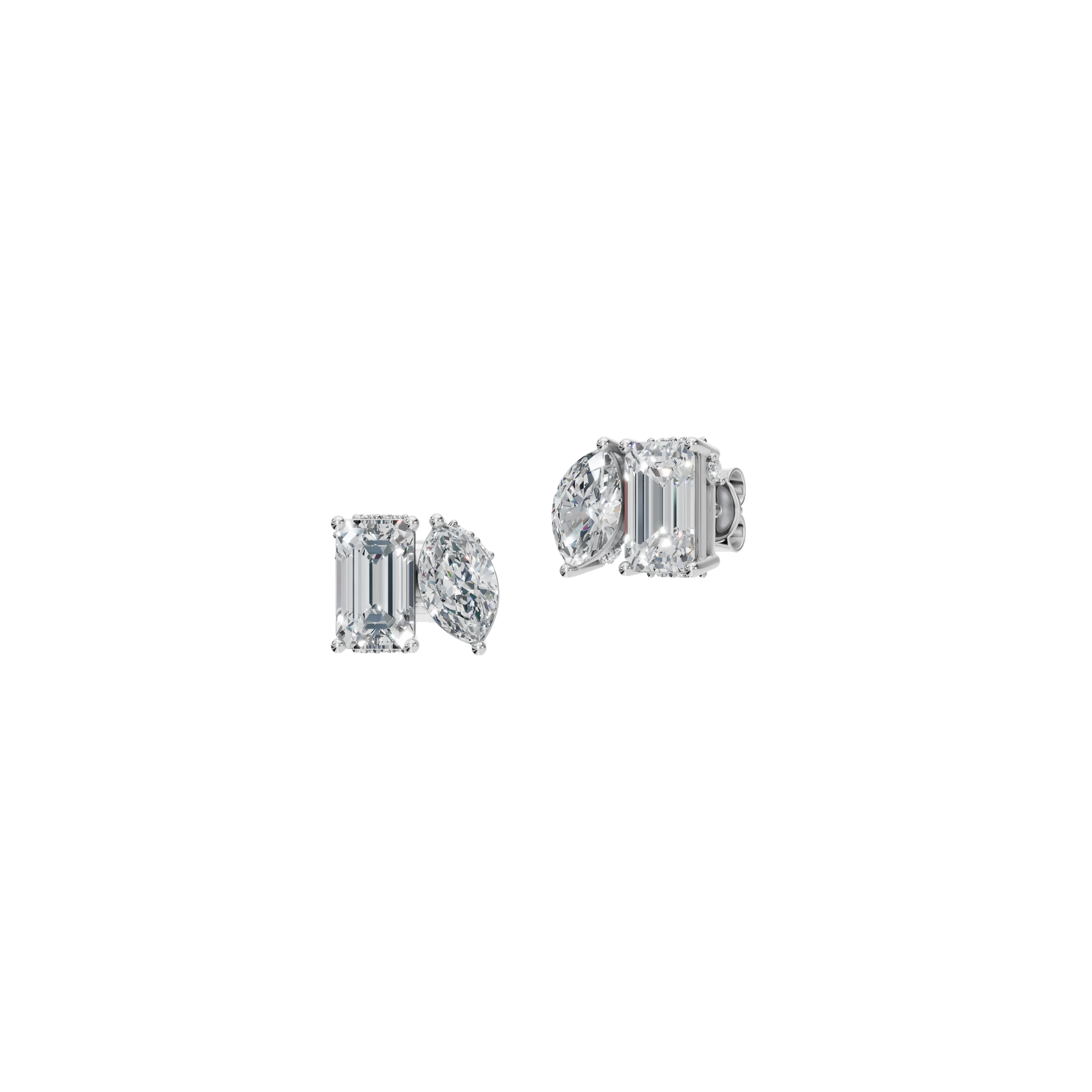 Twin Light Lab Grown Diamond Stud Earrings