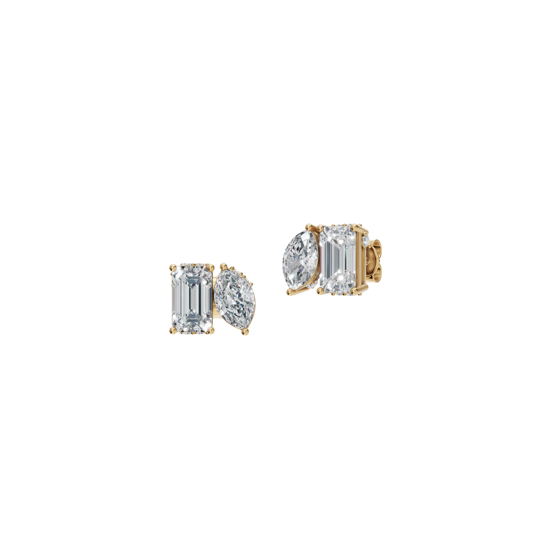 Twin Light Lab Grown Diamond Stud Earrings