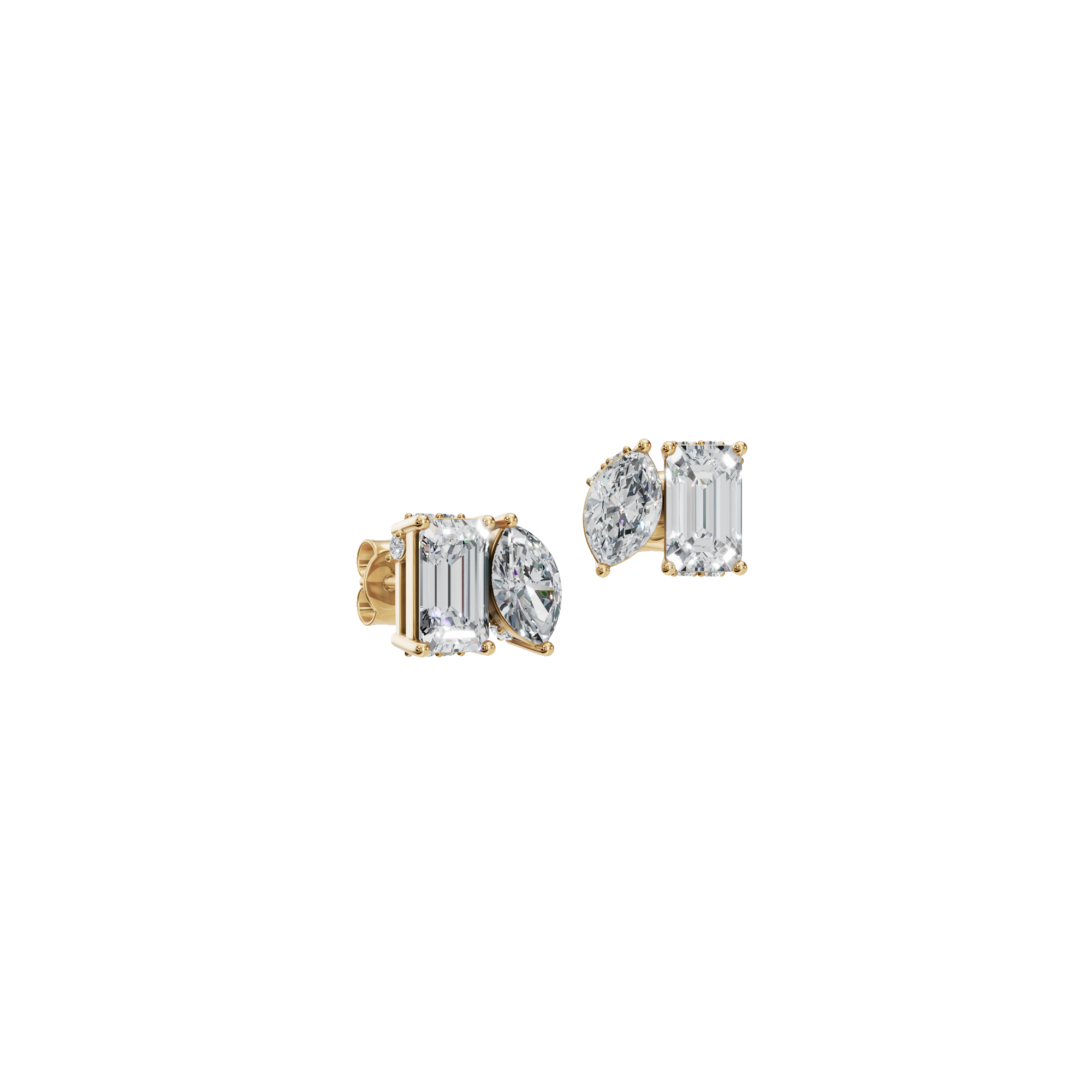 Twin Light Lab Grown Diamond Stud Earrings
