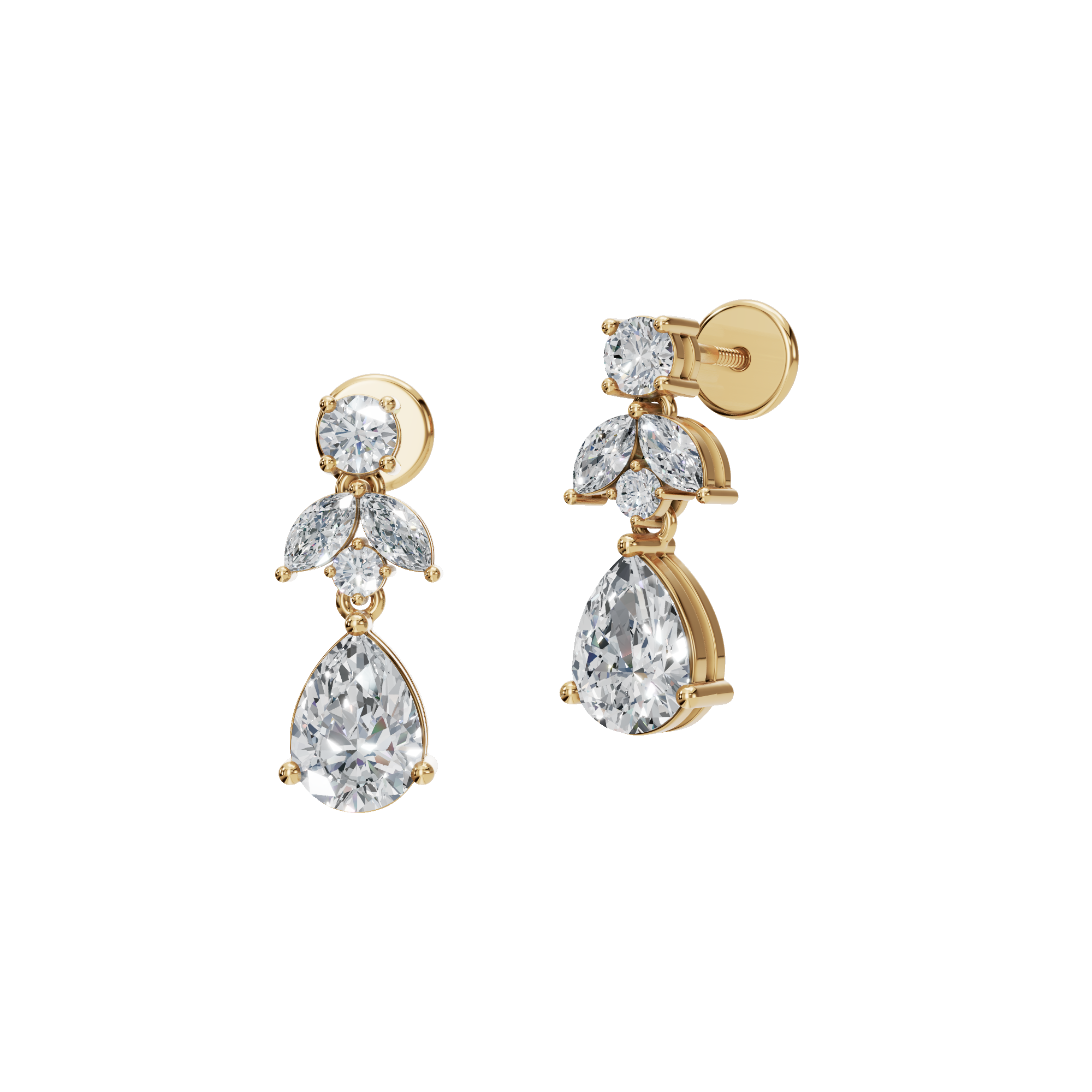 Brilliant Pear Cut Diamond Earrings - Bridal Jewelry Gift