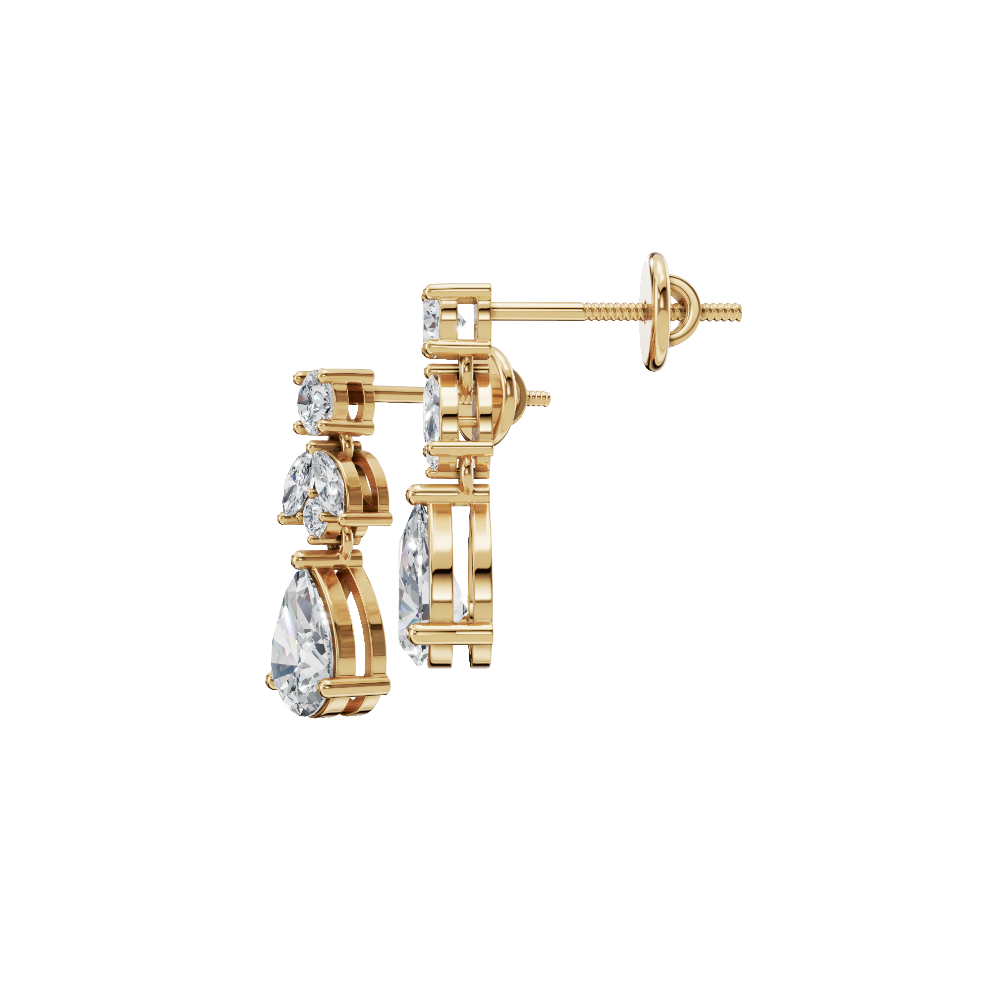 Brilliant Pear Cut Diamond Earrings - Bridal Jewelry Gift