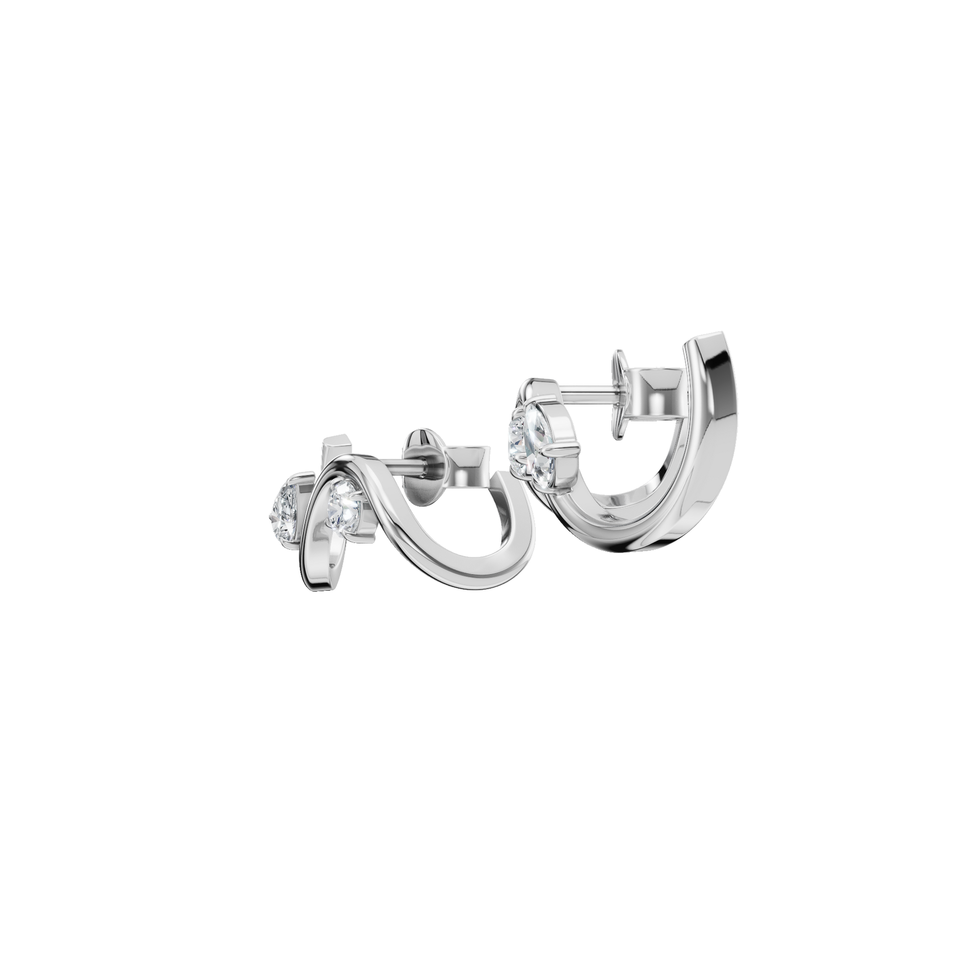 0.52 CTW Flowing Wave Diamond Earrings – Pear & Round Gold Elegance