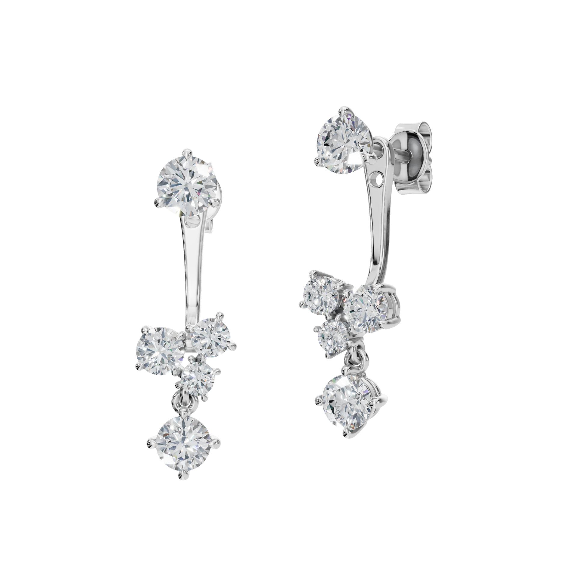 1.636 CTW Round Diamond Cluster Drop Earrings – Timeless Fine Jewelry
