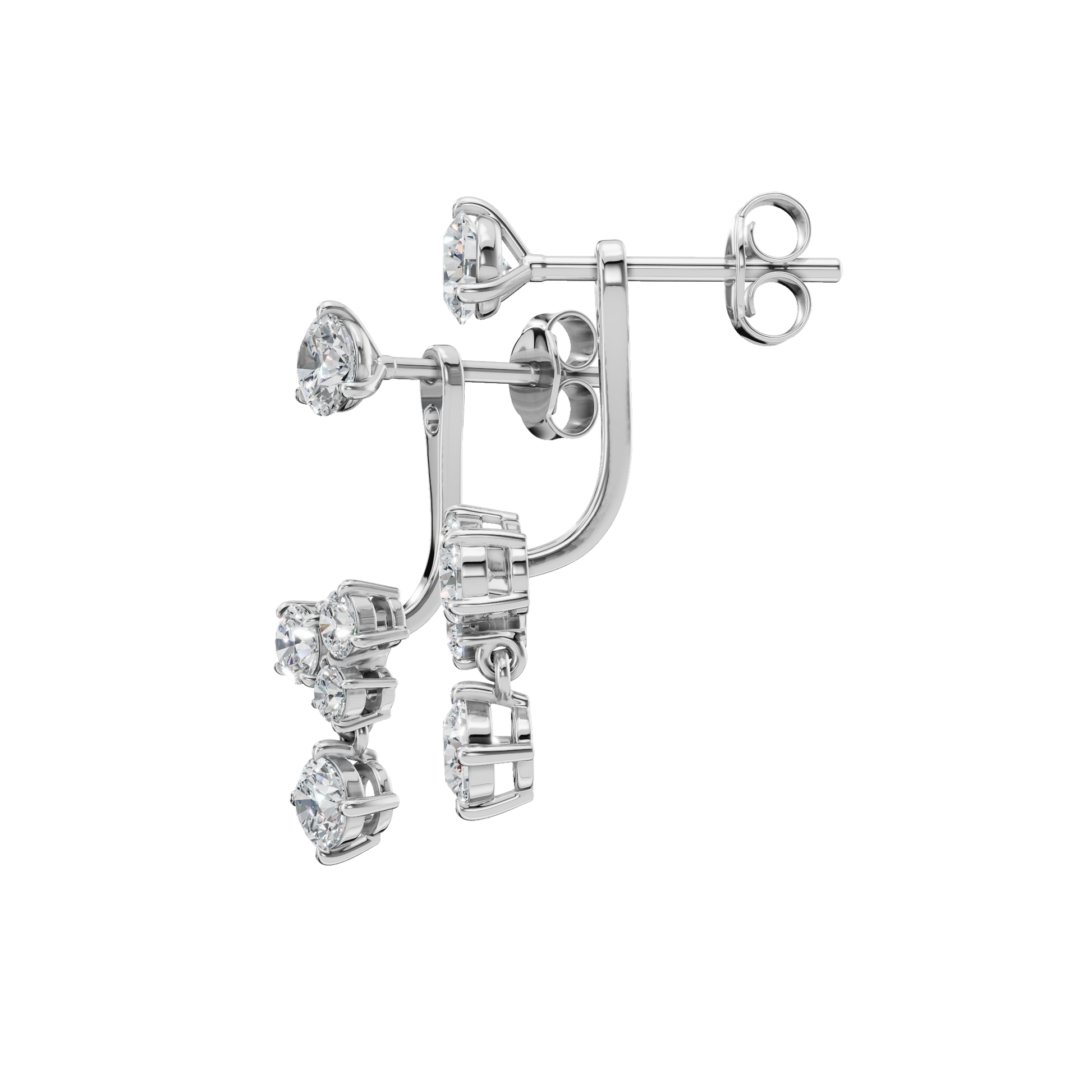 1.636 CTW Round Diamond Cluster Drop Earrings – Timeless Fine Jewelry
