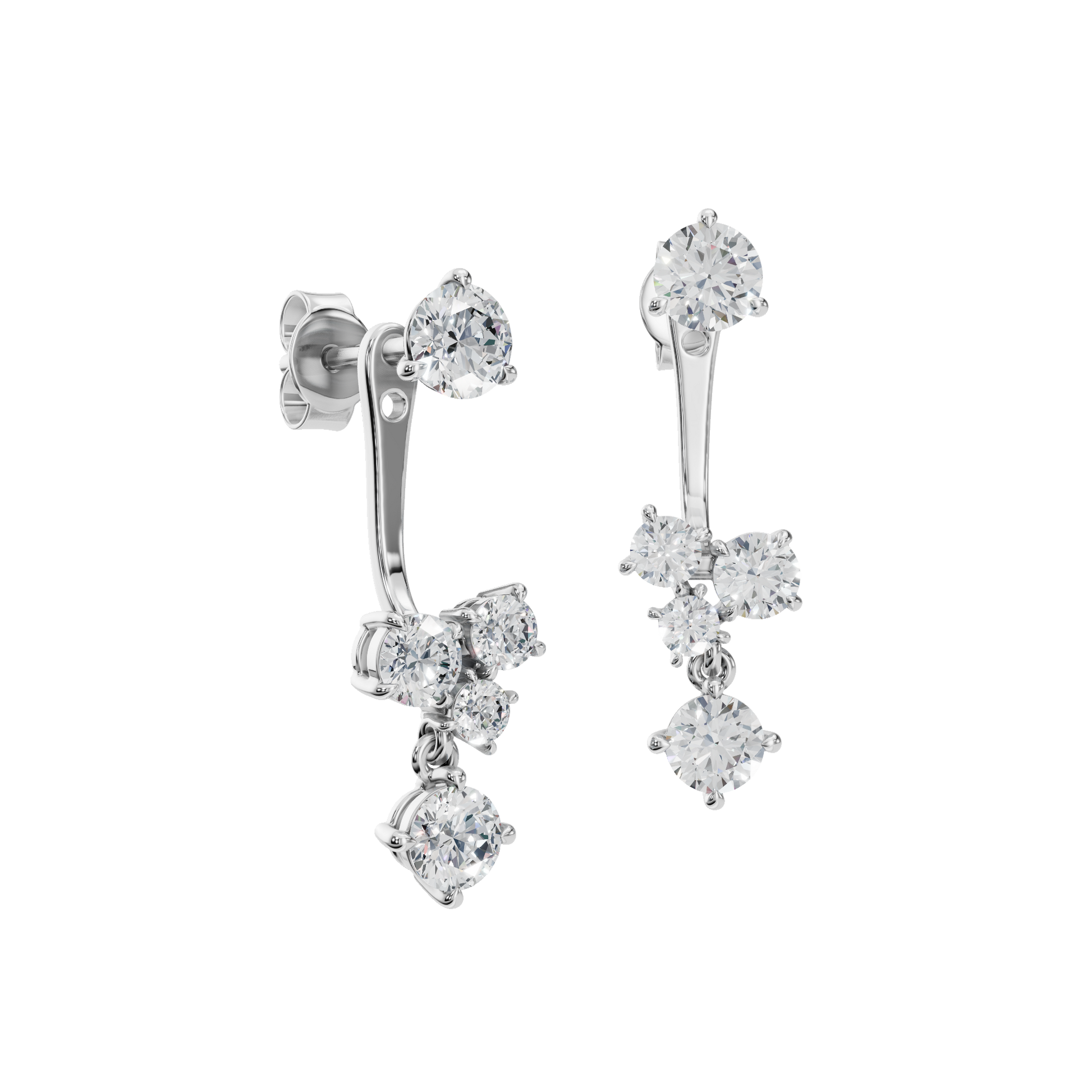 1.636 CTW Round Diamond Cluster Drop Earrings – Timeless Fine Jewelry