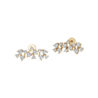 Minimalist Round Cut Diamond Cluster Stud Earrings
