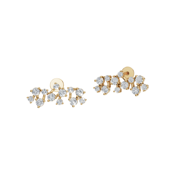 0.59 CTW Lab Grown Diamond Cluster Stud Earrings | Modern Round Diamond Earrings