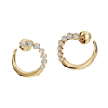 Minimalist Round Cut Diamond Bezel Set Open Hoop Earrings