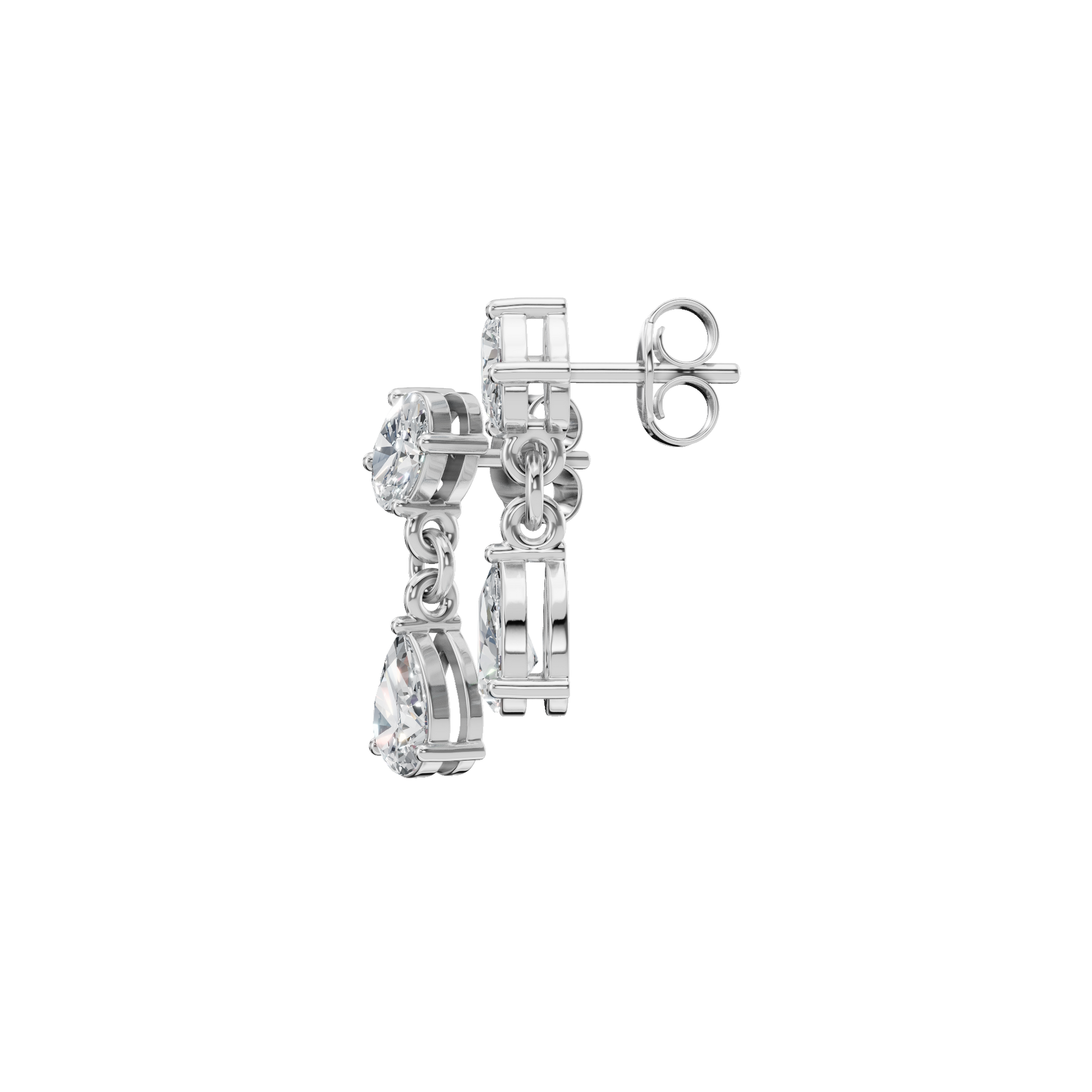 1.15 CTW Oval & Pear Lab Grown Diamond Drop Earrings | Minimalist Diamond Dangle Earrings