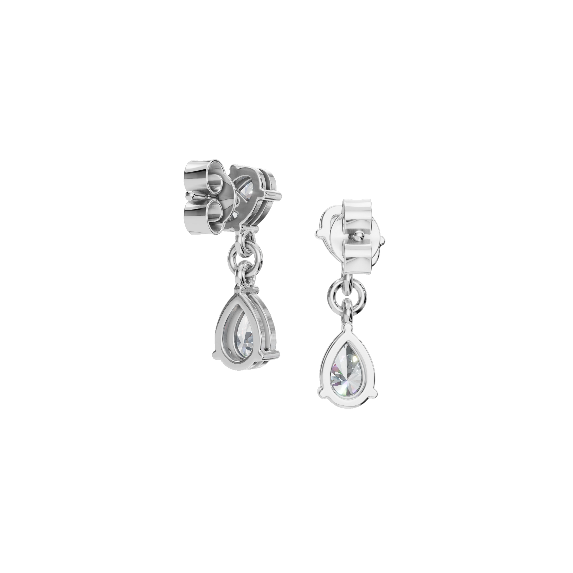 1.15 CTW Oval & Pear Lab Grown Diamond Drop Earrings | Minimalist Diamond Dangle Earrings