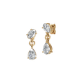 Oval & Pear Cut Diamond Bezel Set Dangle Earrings