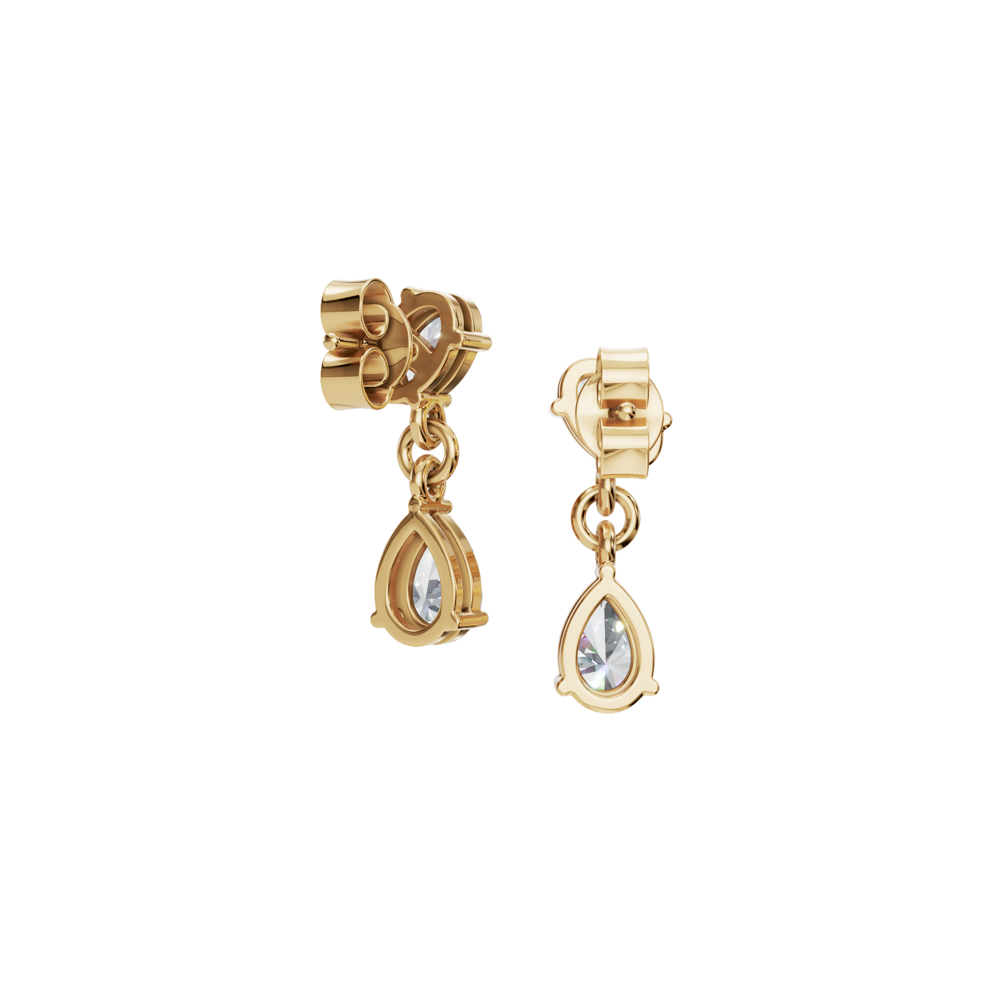 1.15 CTW Oval & Pear Lab Grown Diamond Drop Earrings | Minimalist Diamond Dangle Earrings