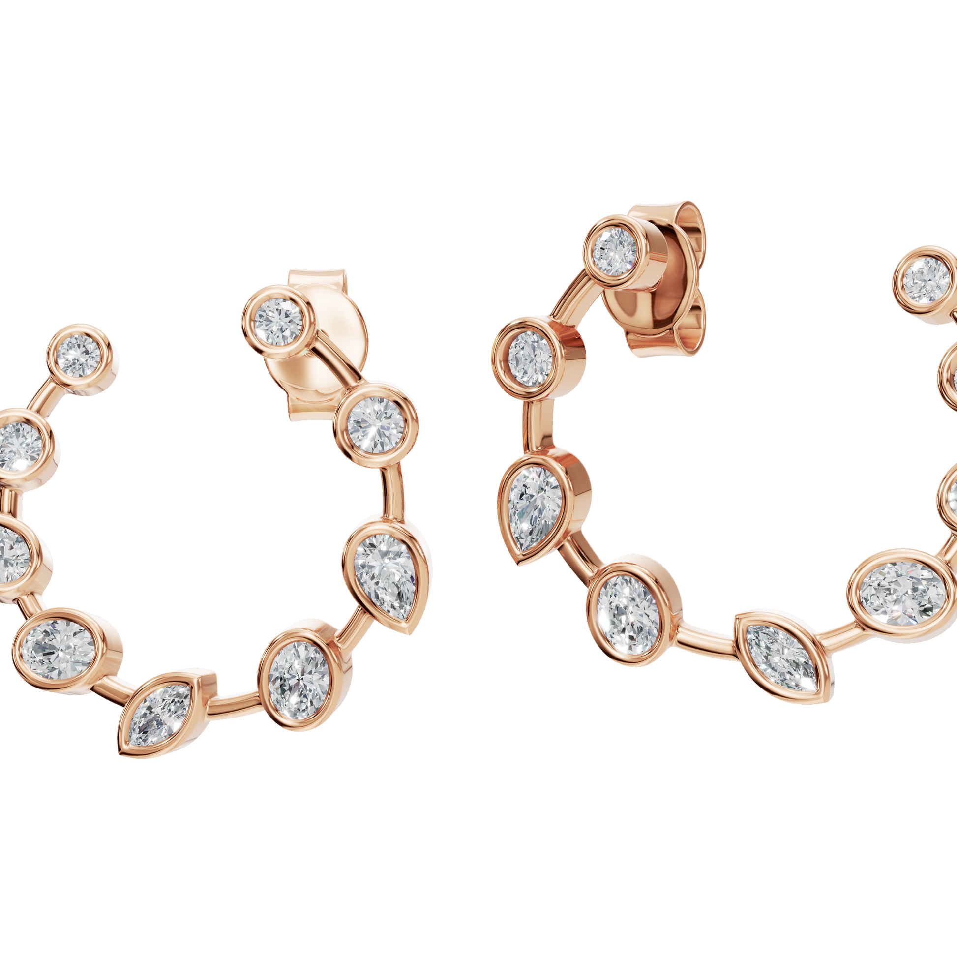 Modern Muse Bezel-Set Lab Grown Diamond Hoops