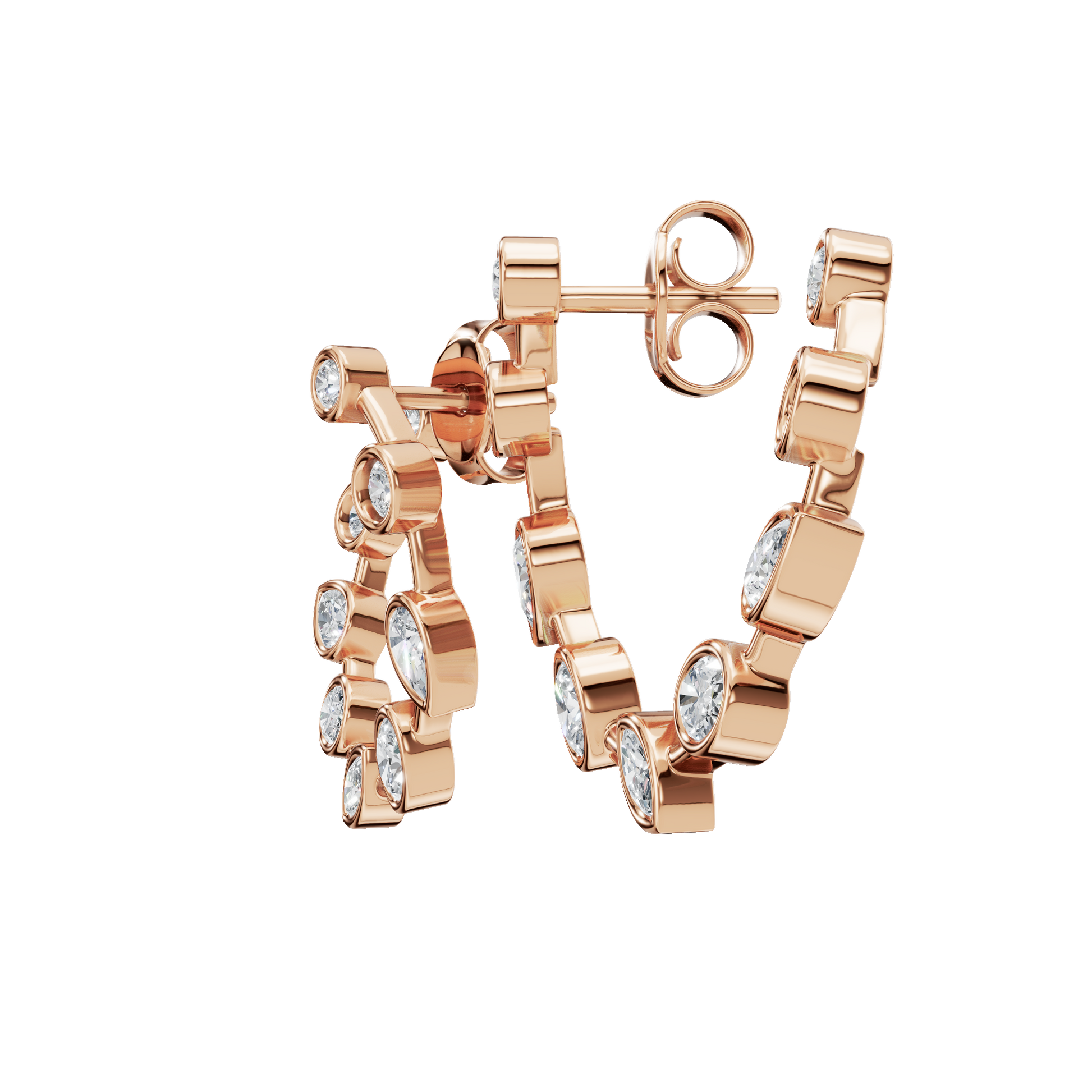 Modern Muse Bezel-Set Lab Grown Diamond Hoops