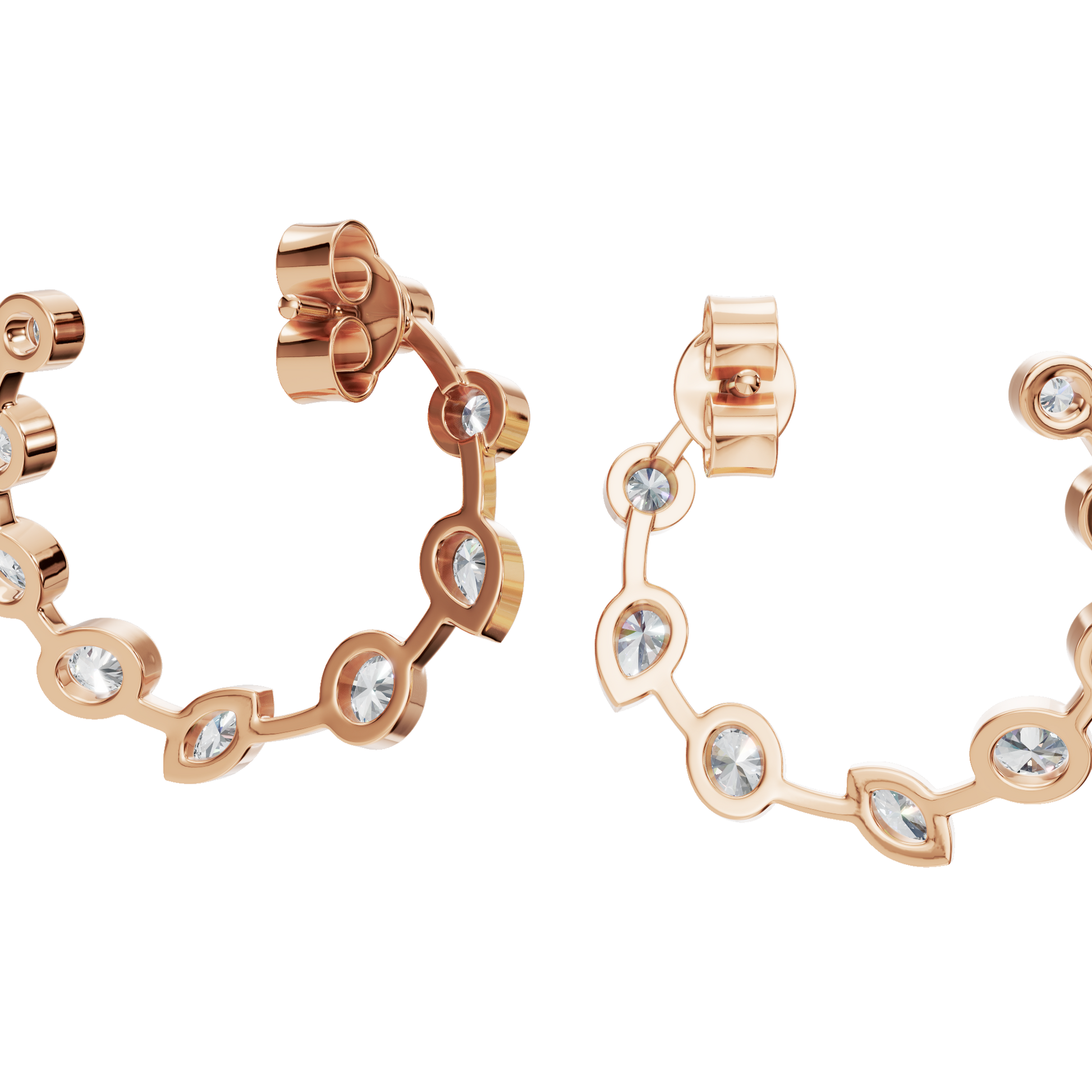 Modern Muse Bezel-Set Lab Grown Diamond Hoops