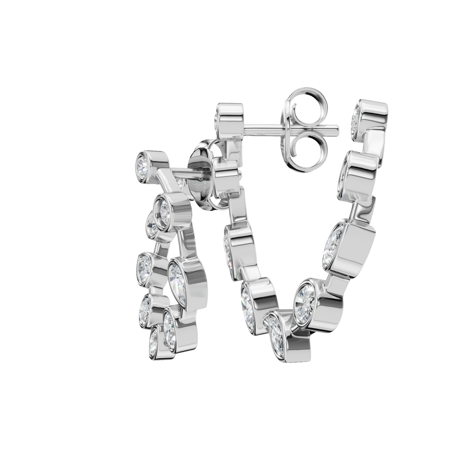 Modern Muse Bezel-Set Lab Grown Diamond Hoops