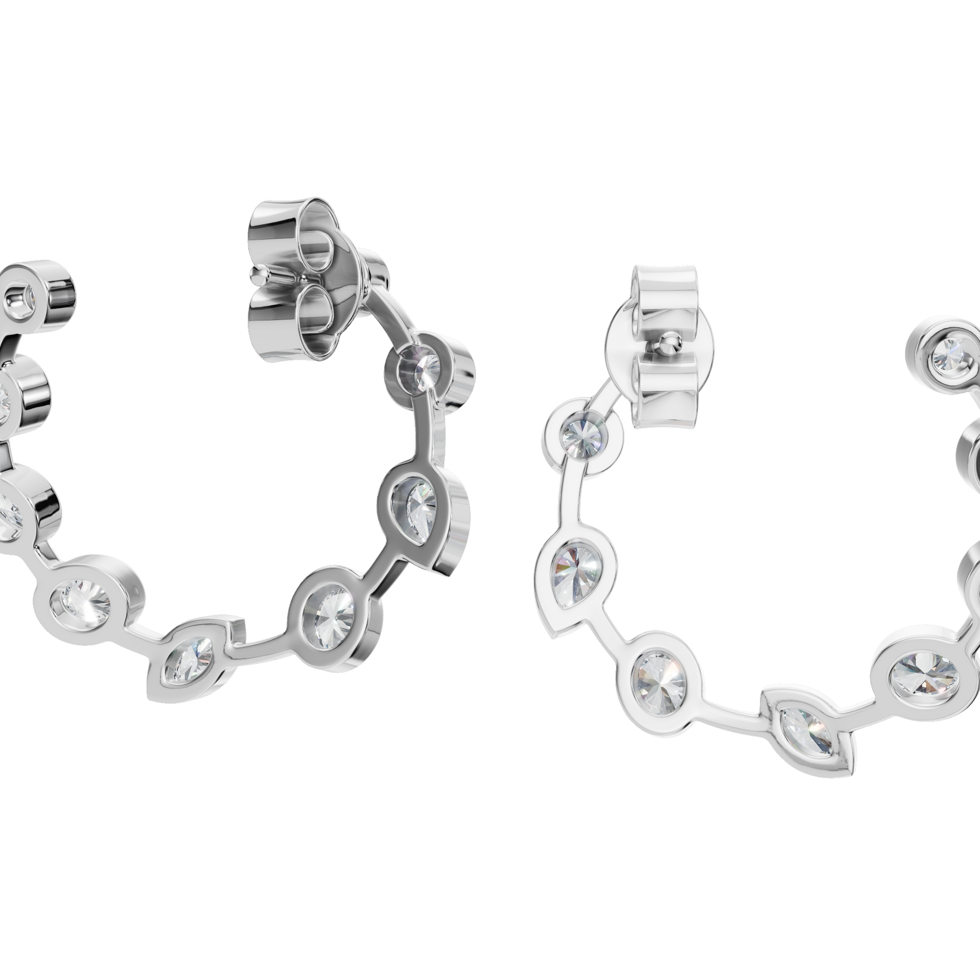 Modern Muse Bezel-Set Lab Grown Diamond Hoops